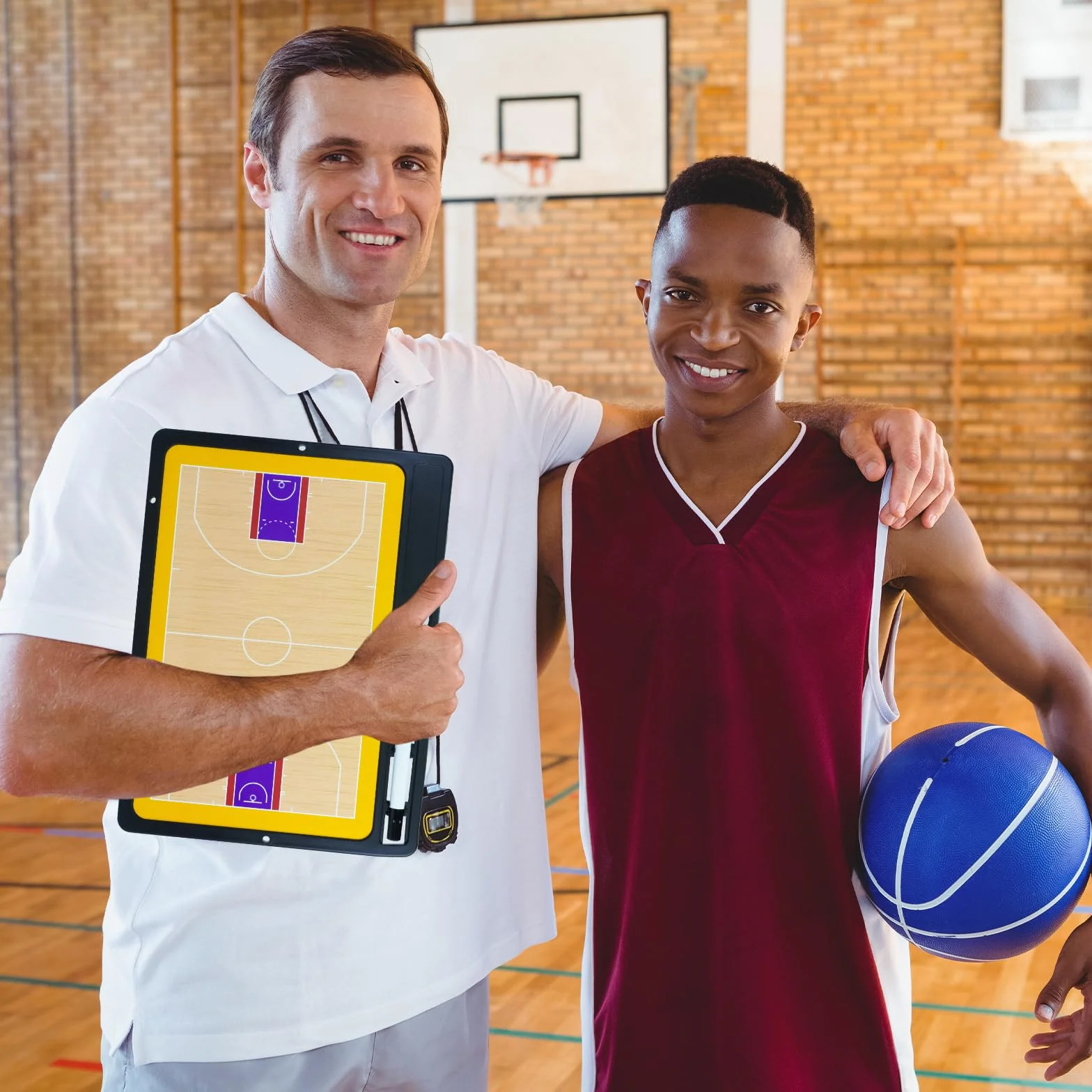 Pizarra Entrenador de Baloncesto Magnética Plegable con Imanes, Lapiceros y Borrador