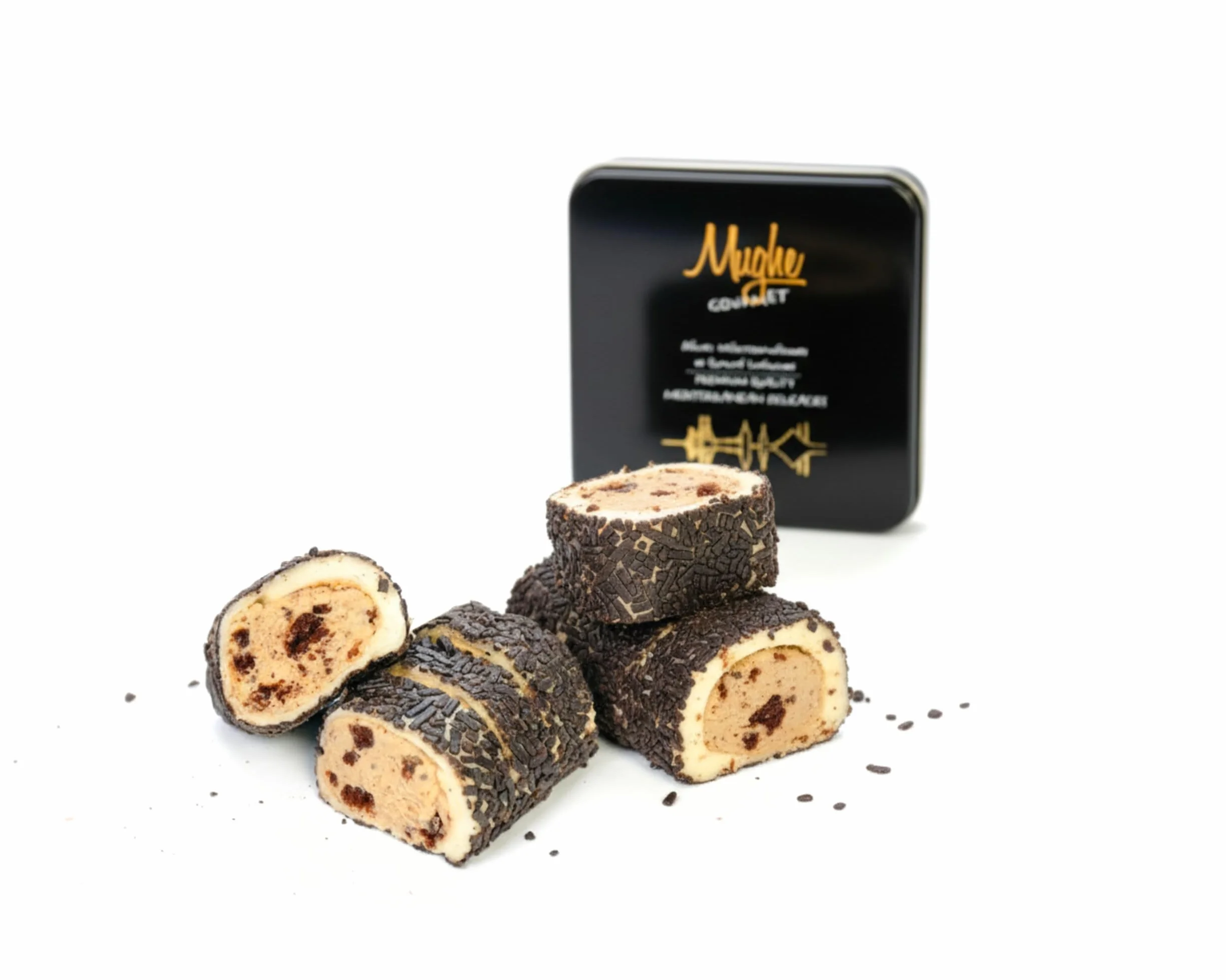 Mughe Gourmet Lokum Delicia Turca de Crema de Galleta Sándwich de Cacao – Lata de Regalo de 350 g