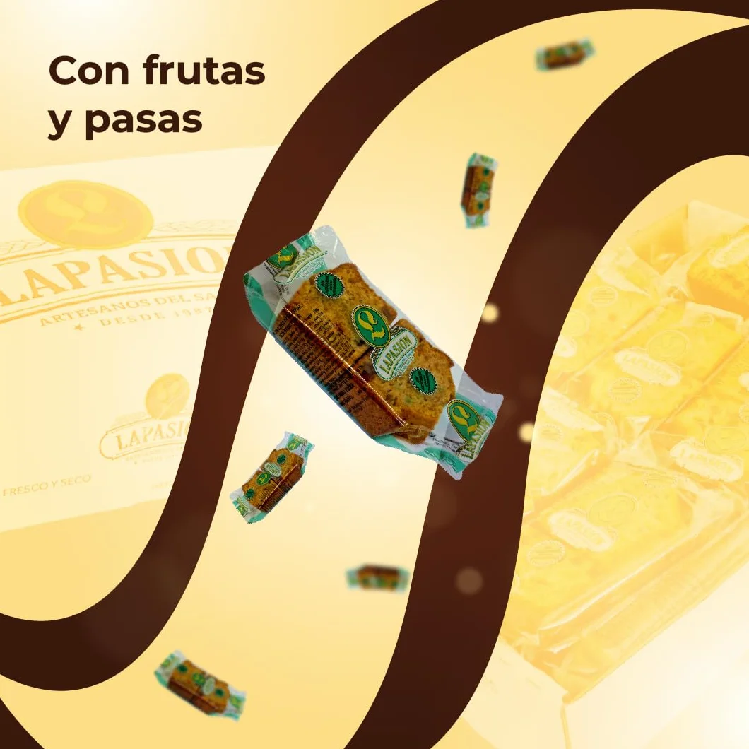LAPASION - Bizcocho Plum Cake integral con frutas y pasas | Bizcochos Integral | Bollería | Bizcocho integral | Frutas confitadas | 2,5 Kg