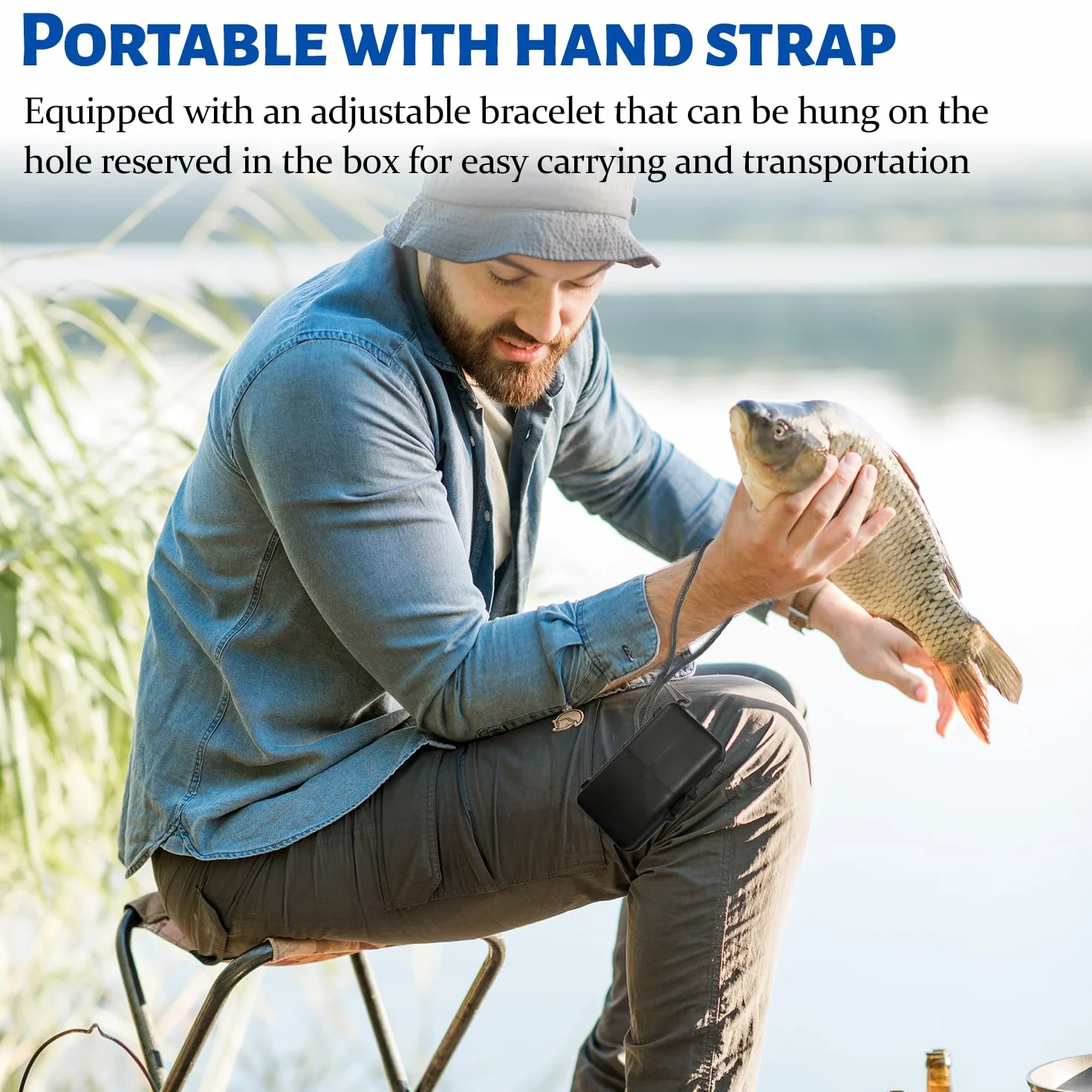 Caja de almacenamiento impermeable para accesorios de pesca, doble almacenamiento, flexible, Negro
