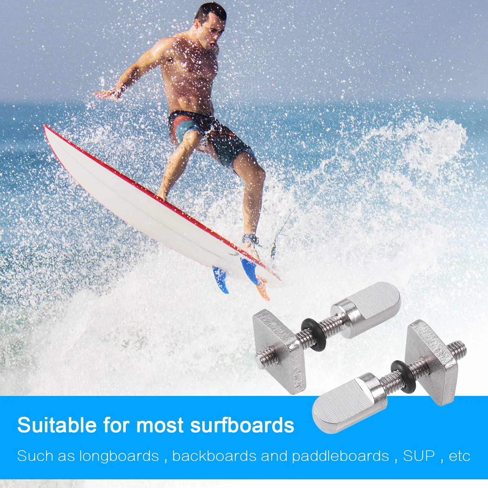 Zocipro 4 Piezas Tornillo Quillas Surf de Acero Inoxidable con Caja