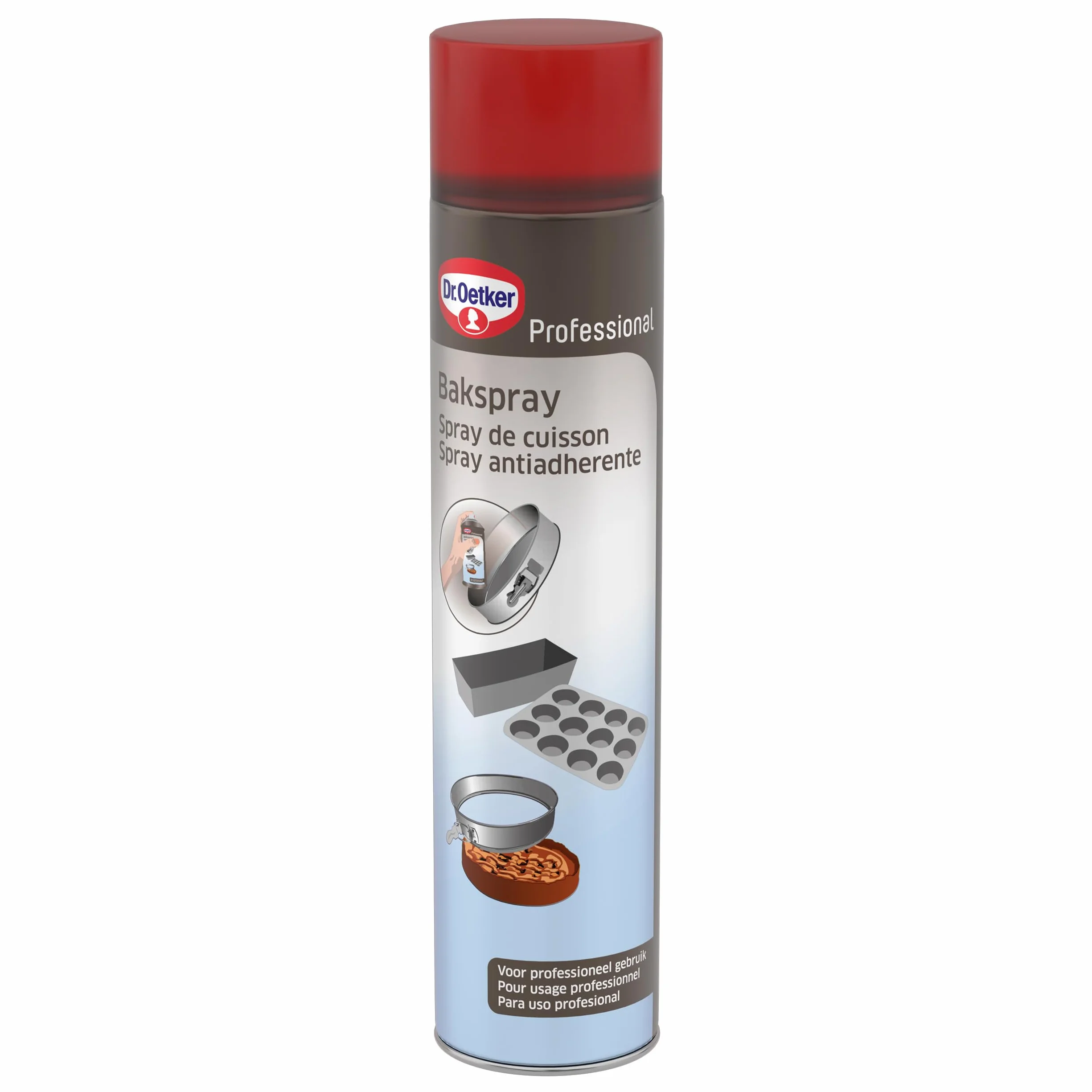DR. OETKER - Spray Antiadherente 600 ml, Spray de Aceite Vegetal, para Engrasar Moldes de Cocina y Bandejas de Horno, para Bollería, Pastelería y Repostería, No Deja Residuos