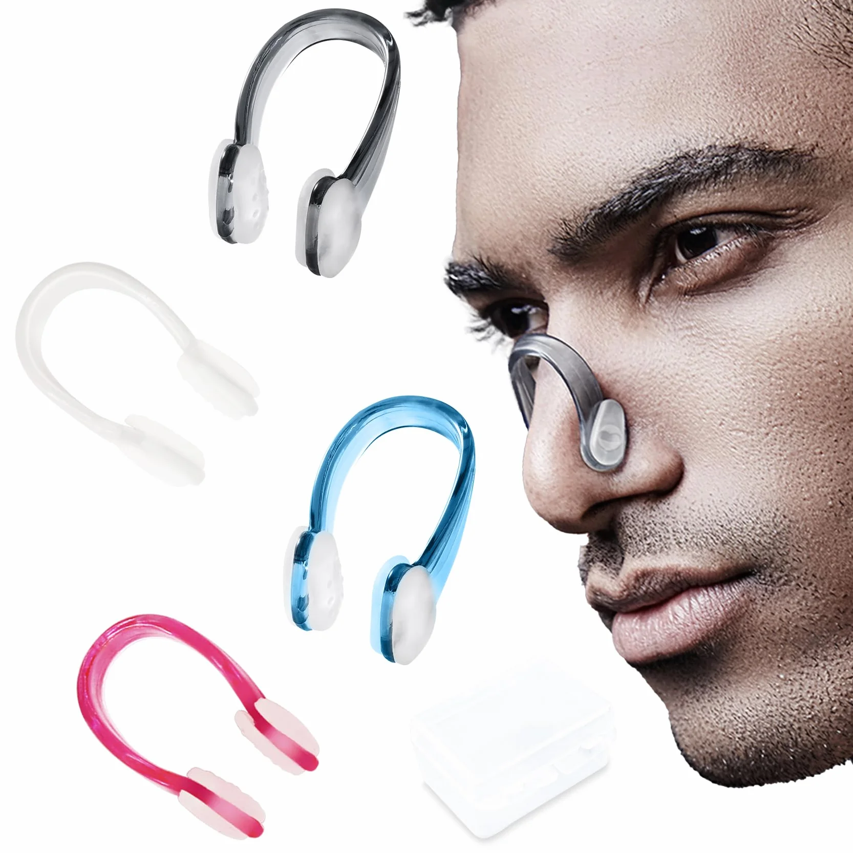 Pinzas de Nariz para Natación, Silicona Impermeable Clip para Nadadores
