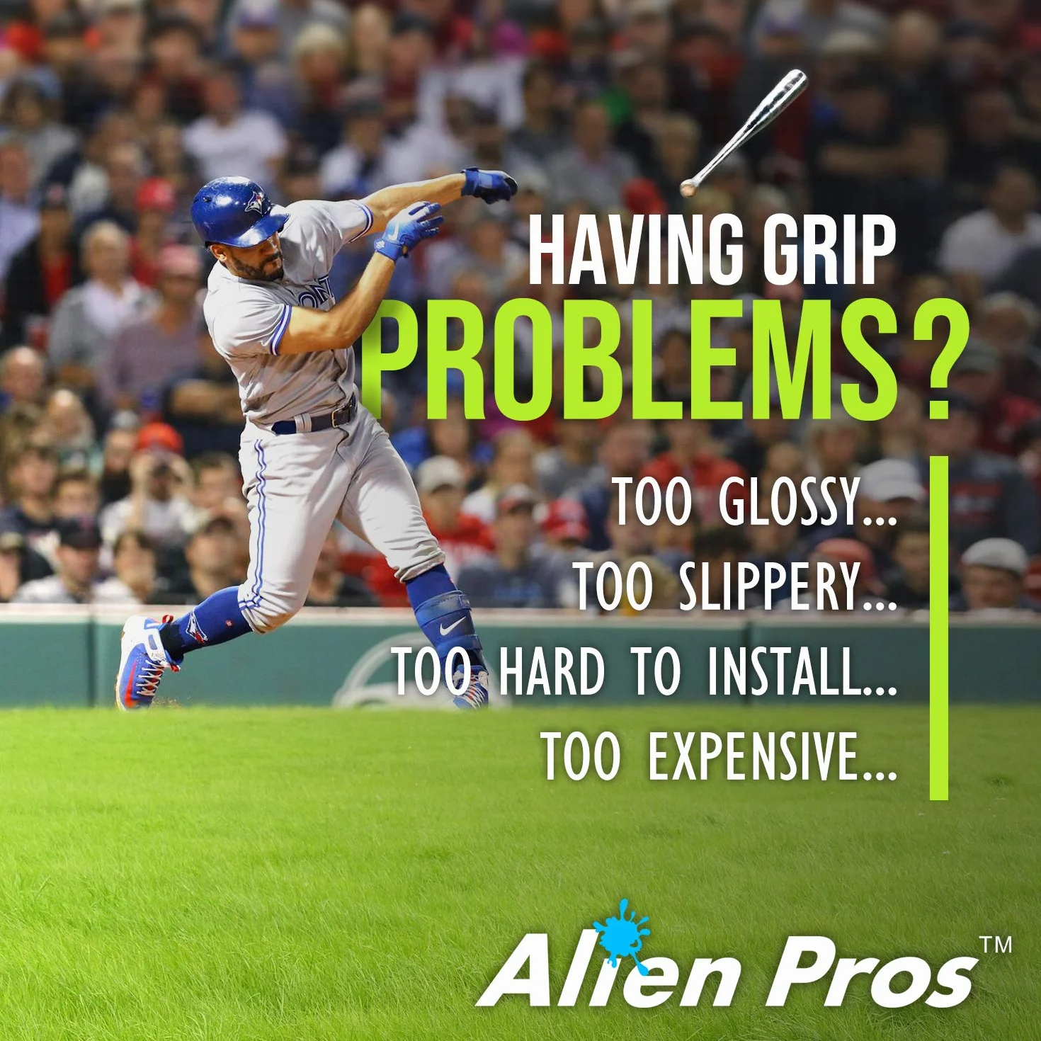 Alien Pros Cinta de Agarre para Béisbol 2 Grips 4 Grips 1.1 mm Esparadrapo Precortado para Bates