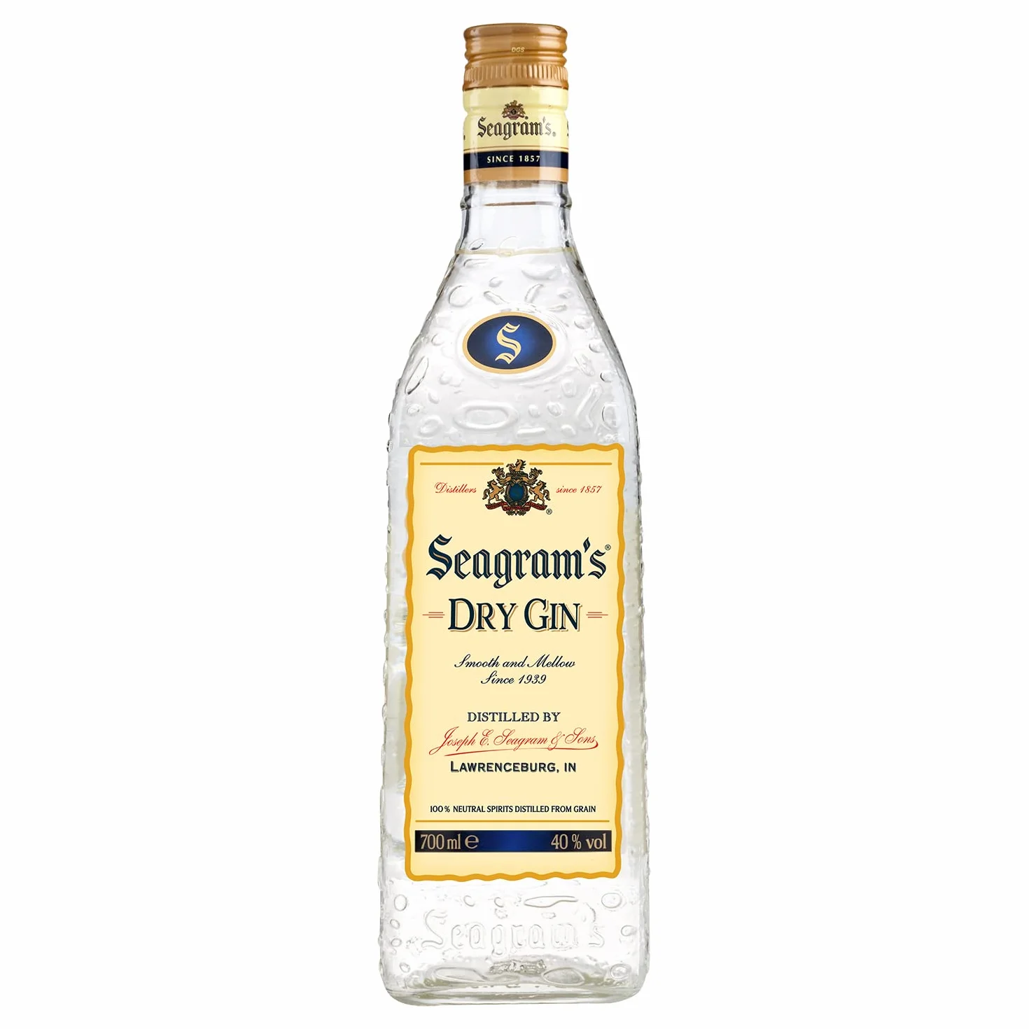 Seagram's Dry Ginebra con Lata Decorativa de Regalo. 700 ml