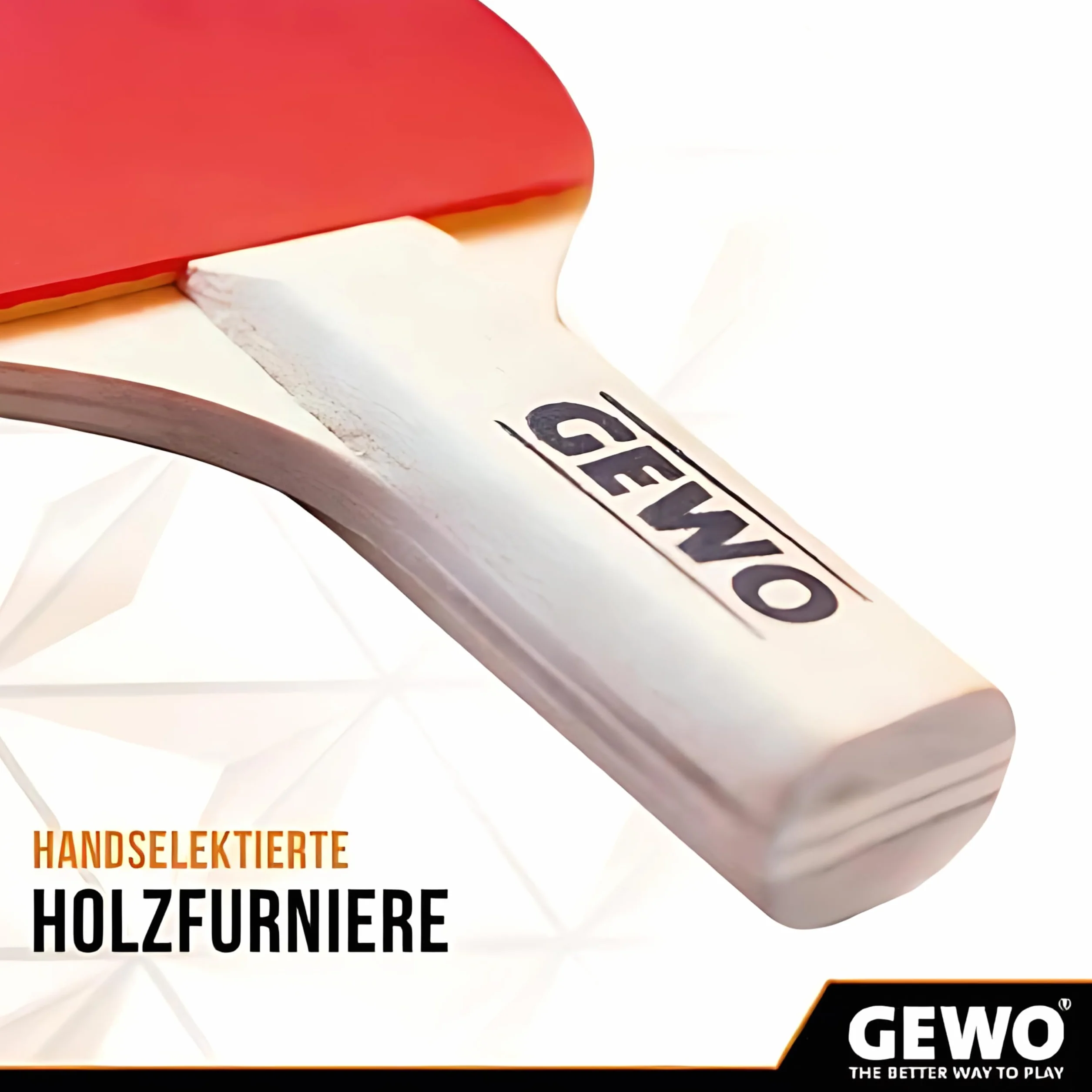 GEWO Mini Raqueta de Ping Pong con Mango Reducido 15,5 x 9,5 cm