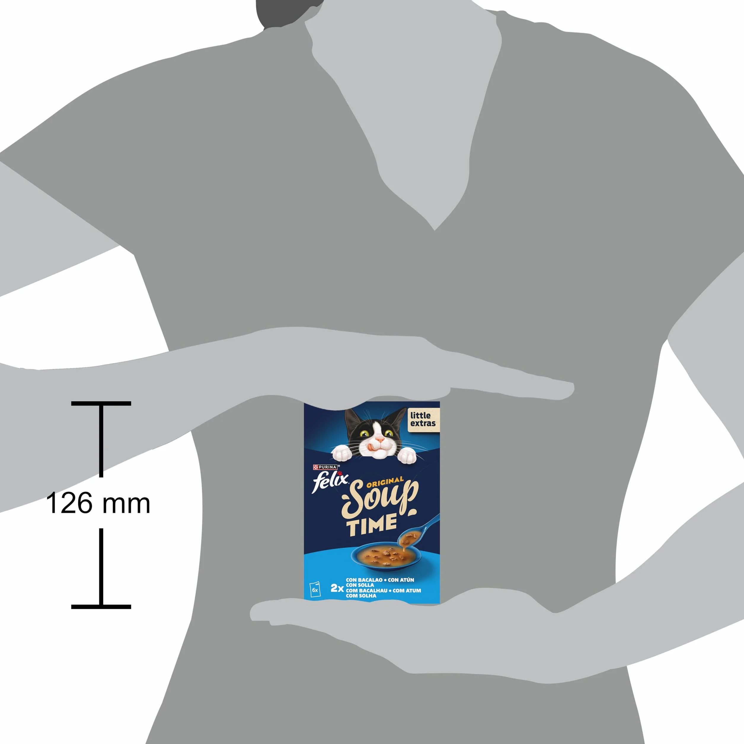 PURINA® FELIX® Soup Time Original con Bacalao 48 Unidades x 48gr