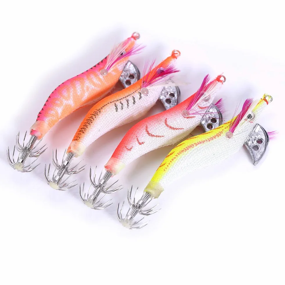 Calamar Camarón Jig Jigging Señuelos Rg58 Boomerang Cebo Pesca Noche Amanecer