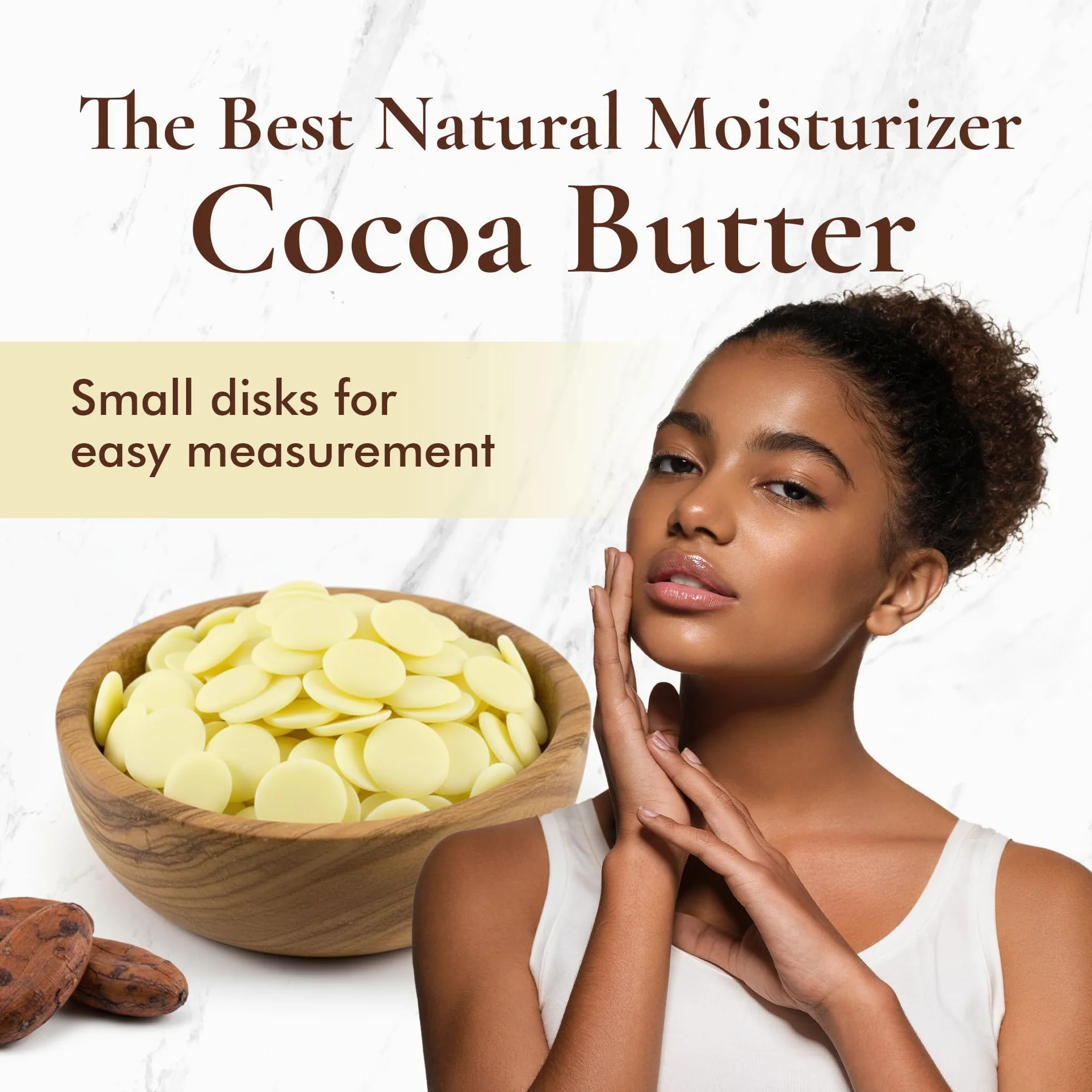 Natural Zing - Manteca de cacao orgánica cruda, 16 onzas.