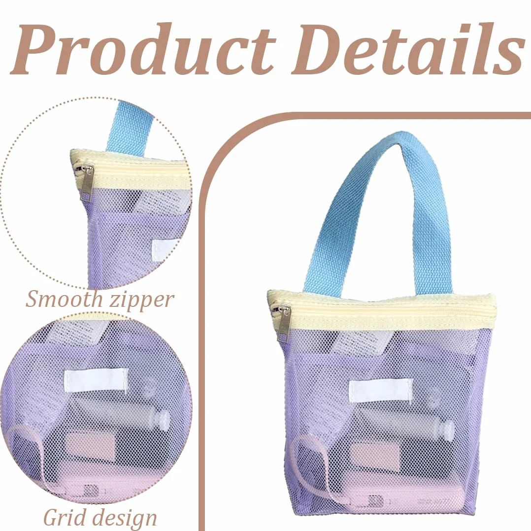 Bolsa de Ducha de Malla, Bolsa de Playa Portátil de Gran Capacidad, Organizador de Baño, Neceser Playa Transparente, Con Asa, Para Viajes, Gimnasio, Natación