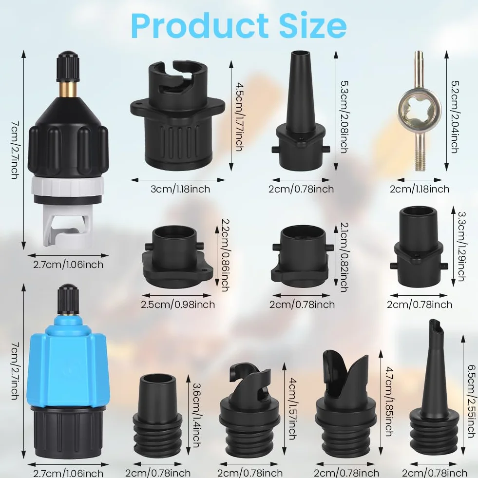 OFFCUP Adaptador de Válvula para Canoa, Bomba de Aire Sup Convertidor, Accesorios para Paddle Board Kayak Bote Inflable