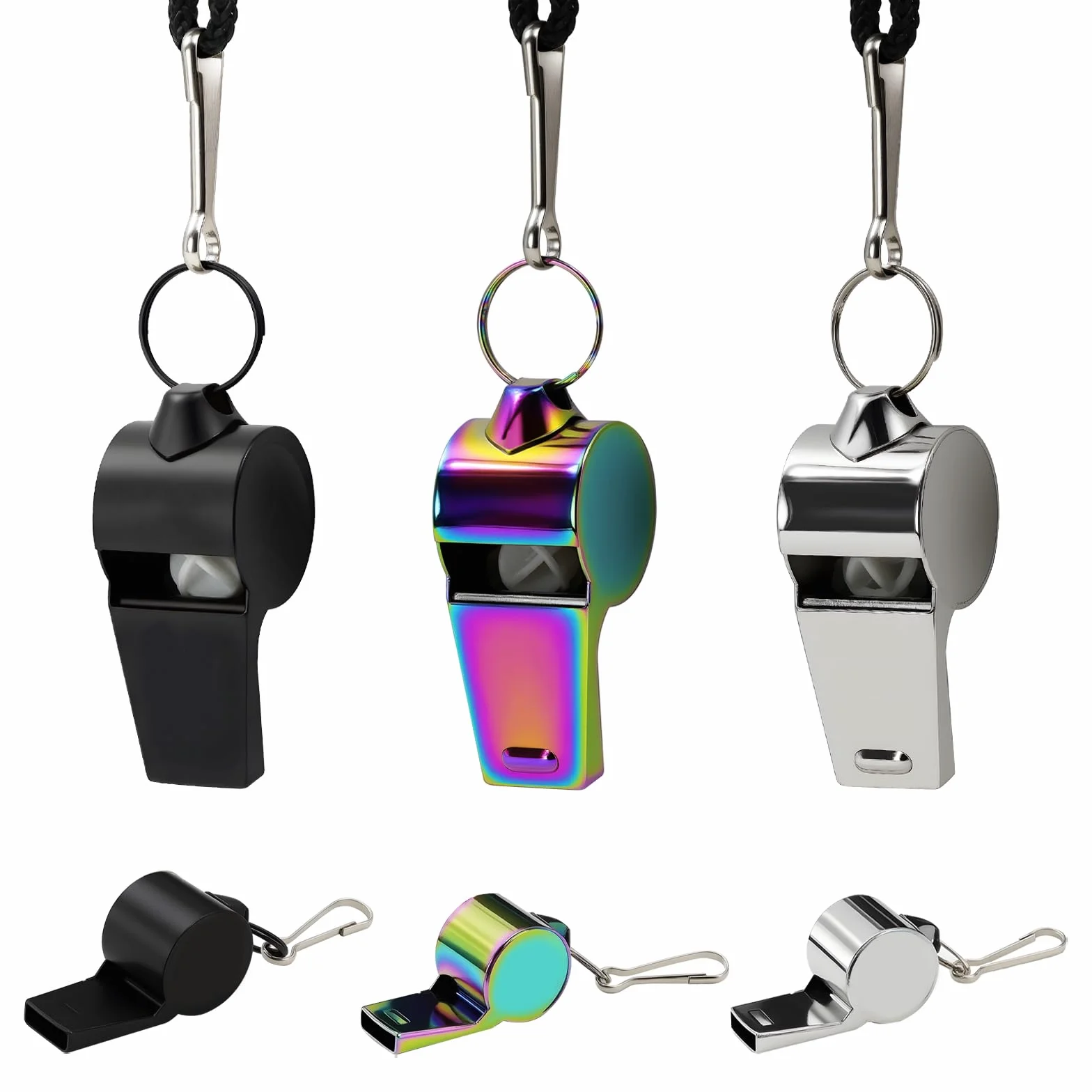 Silbato de Acero Inoxidable Personalizado con Grabado Texto y Logotipo para Árbitro Entrenador