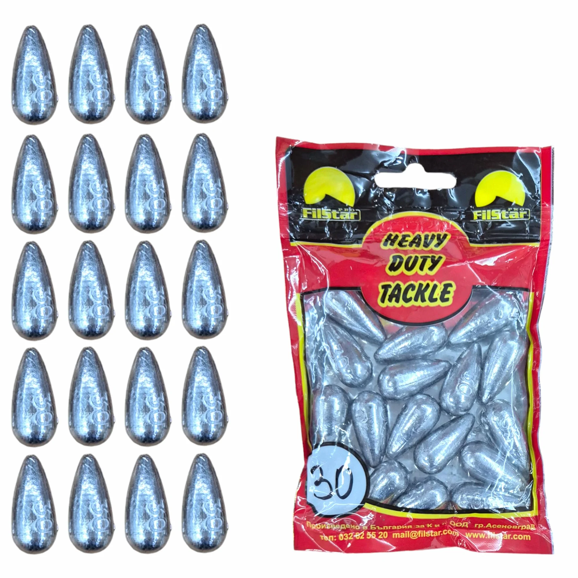Inline Plomos Pesca 20 x 30g - Set Pescar Carpfishing Accesorios - Kit de Pesca Completo