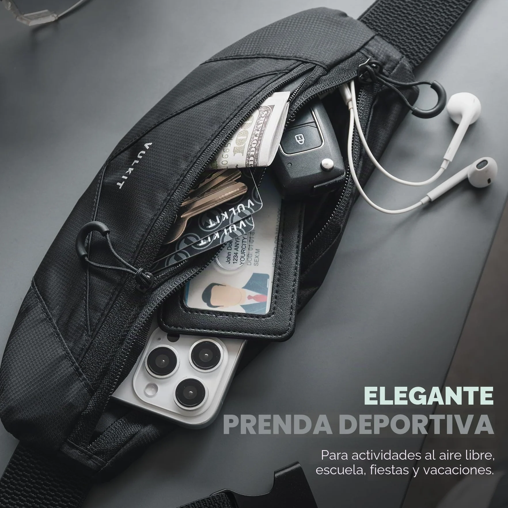 VULKIT Riñonera Impermeable para Correr con Hebilla Ajustable para Teléfonos 7 Pulgadas