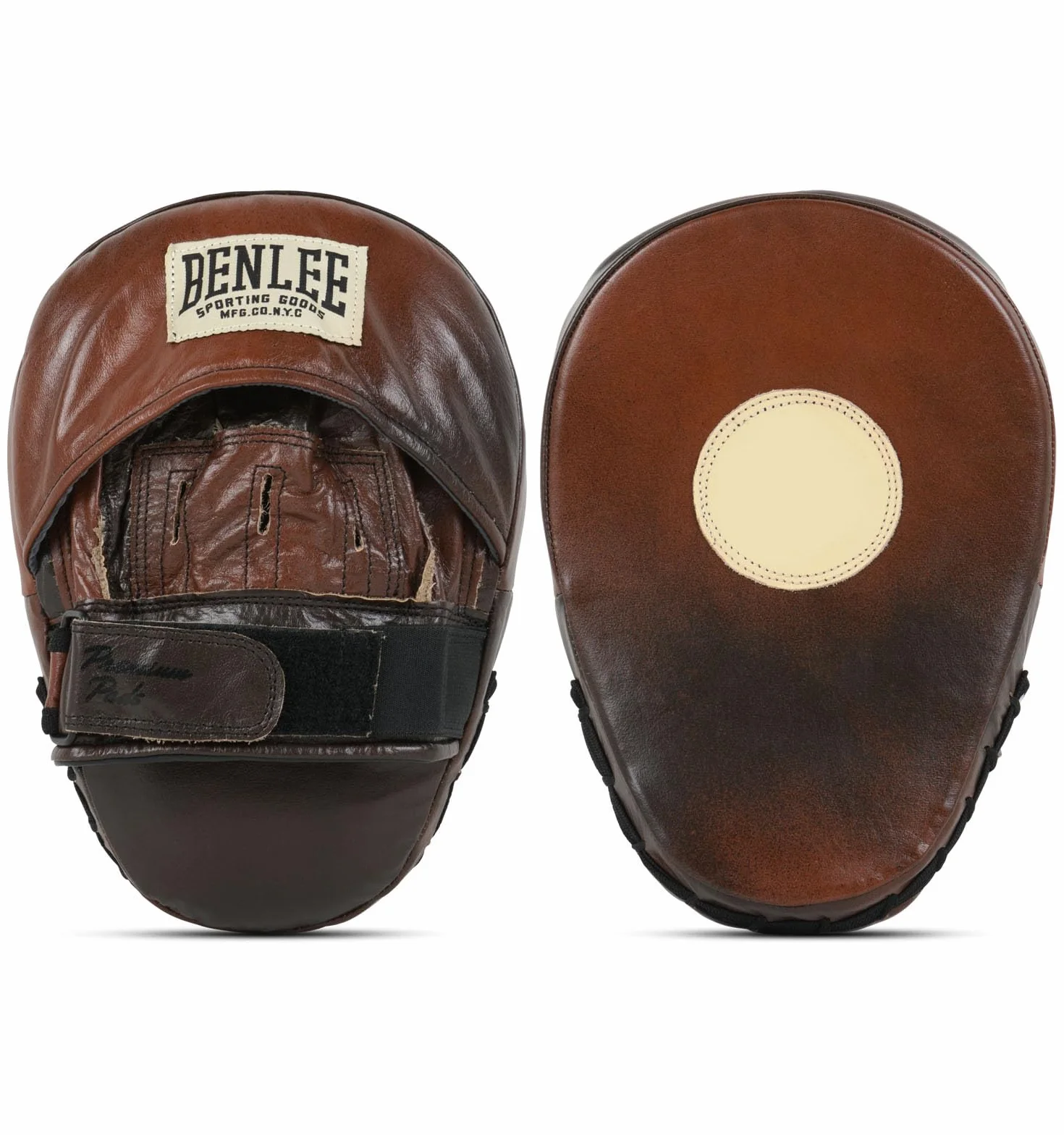 BENLEE Rocky Marciano Premium Pad Manoplas, Adultos Unisex, Marrón/Negro/Beige