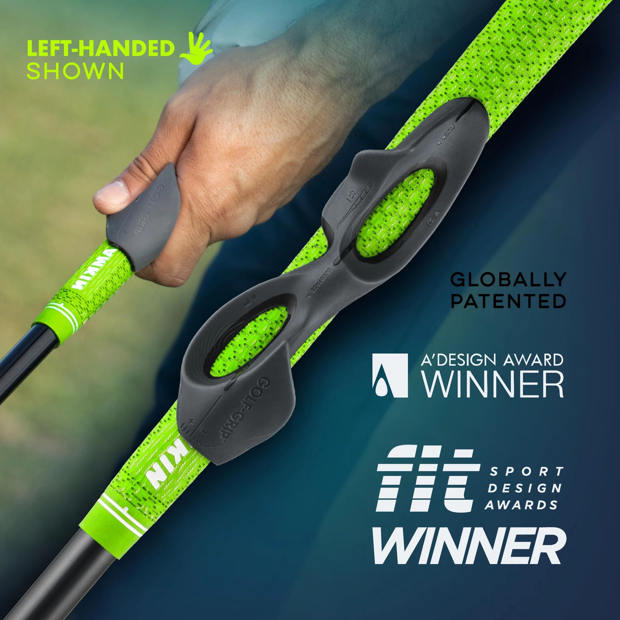 GOLF-GRIP Golf Grip Trainer for Left & Right-Handed Golfers – Snap-On Rubber Training Aid for Proper Hand Position & Swing Technique