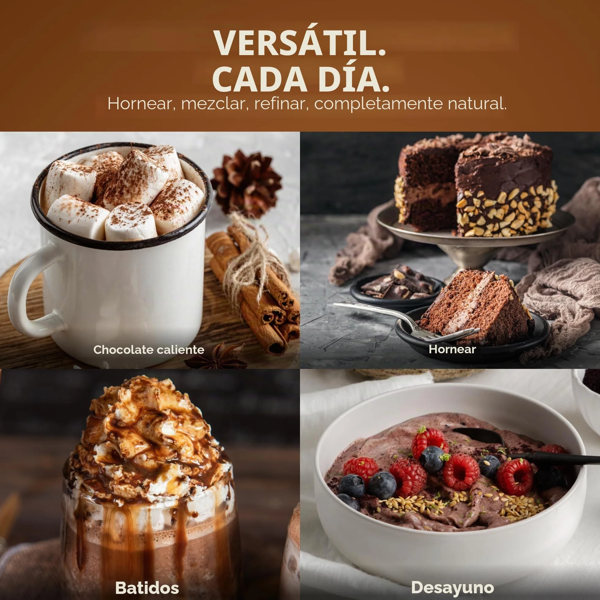 Cacao en polvo orgánico RheinNatur 1 kg – 100% puro, sin azúcar, ideal para hornear