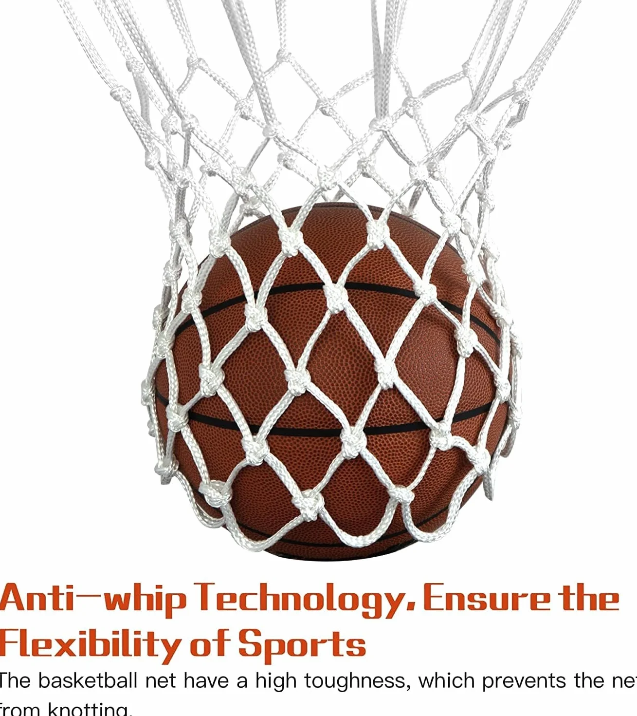 Red de baloncesto resistente de repuesto 2 piezas con 12 bucles para aro estándar interior exterior equipo gimnasio blanco