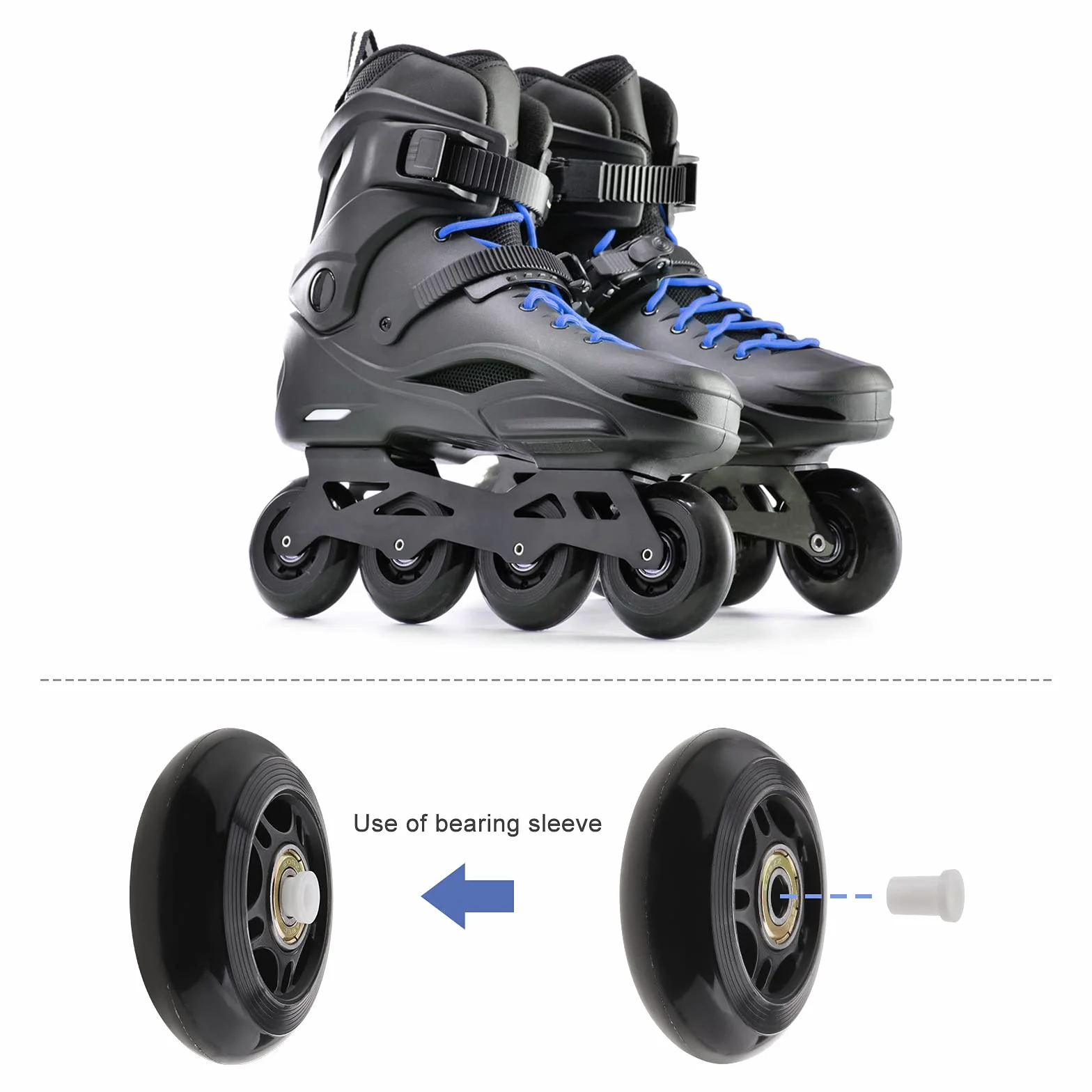 ECSiNG 8 Piezas Patinaje 70mm 82A Rodamiento ABEC-7 608ZZ para Niños Niñas Interiores Exteriores