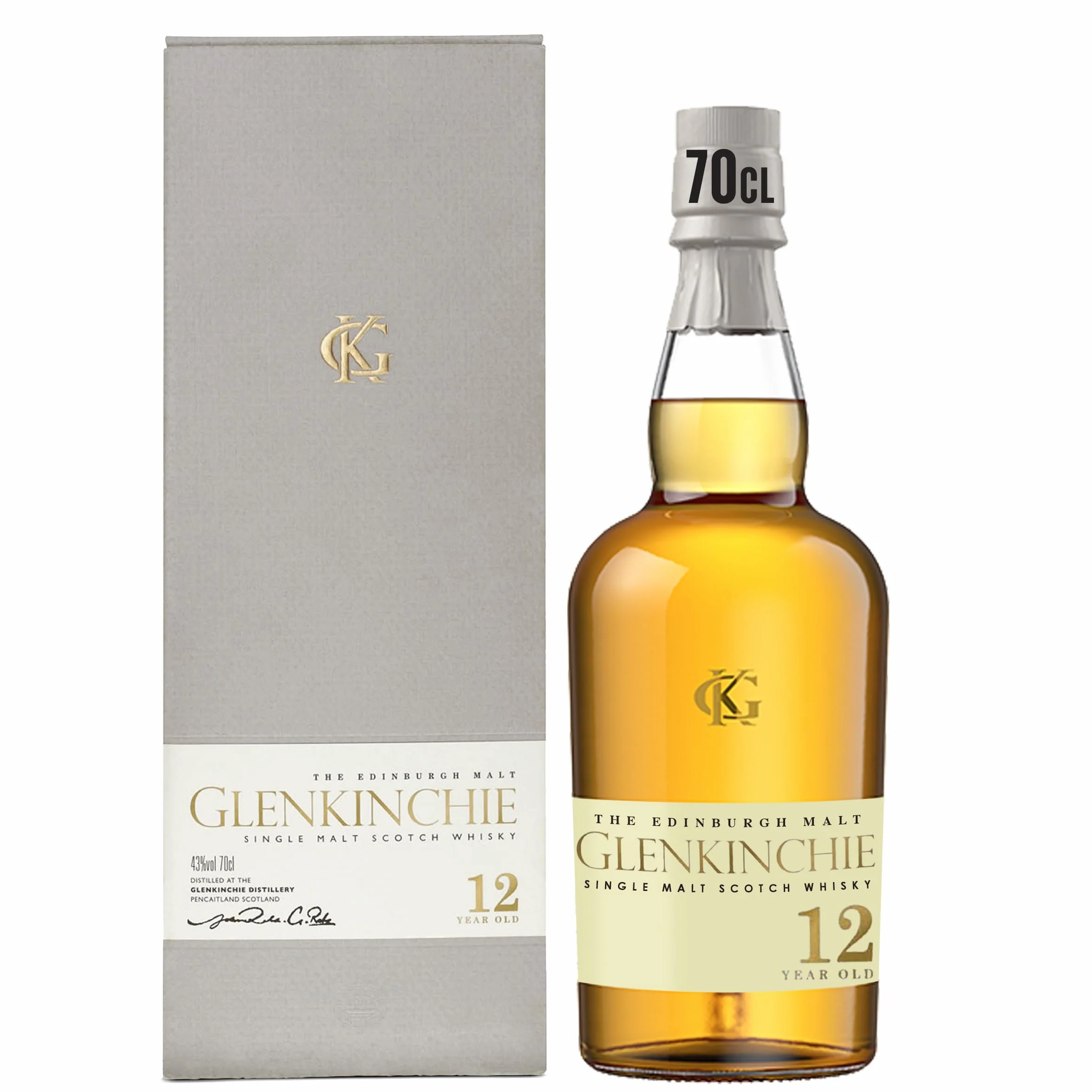Glenkinchie 12 Años Whisky Escocés Single Malt, 700 ml
