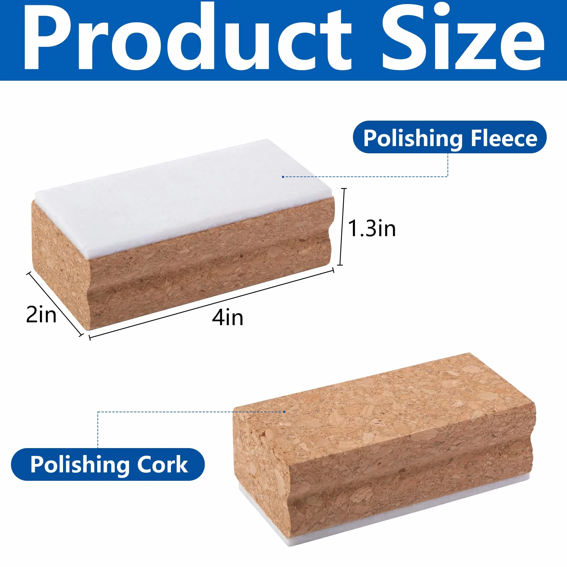 GIONAR Corchos pulidores para snowboard 2 unidades corcho natural con fieltro