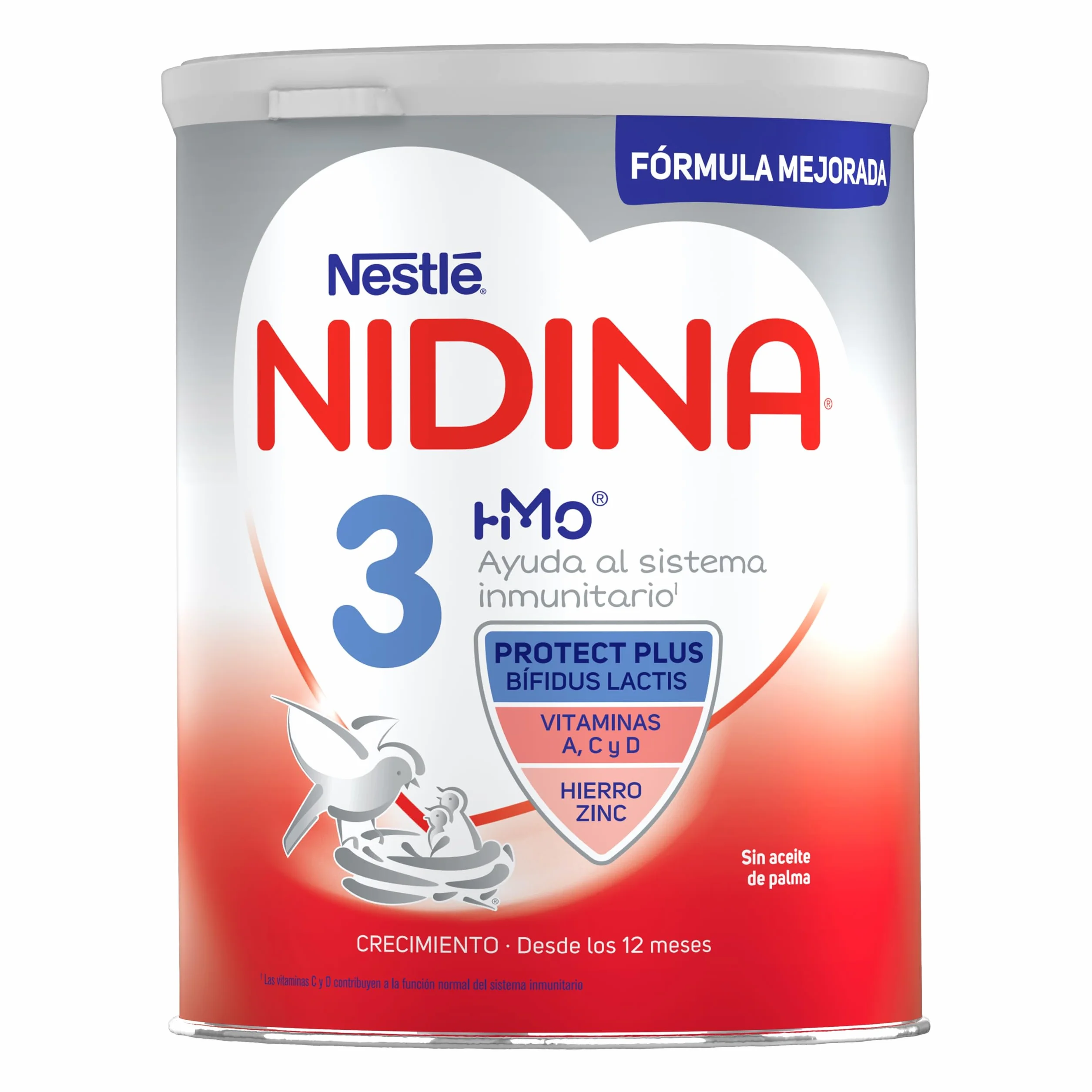 Nestlé NIDINA 3 Leche de crecimiento en polvo para bebés a partir de 12 meses, 3 x 800g