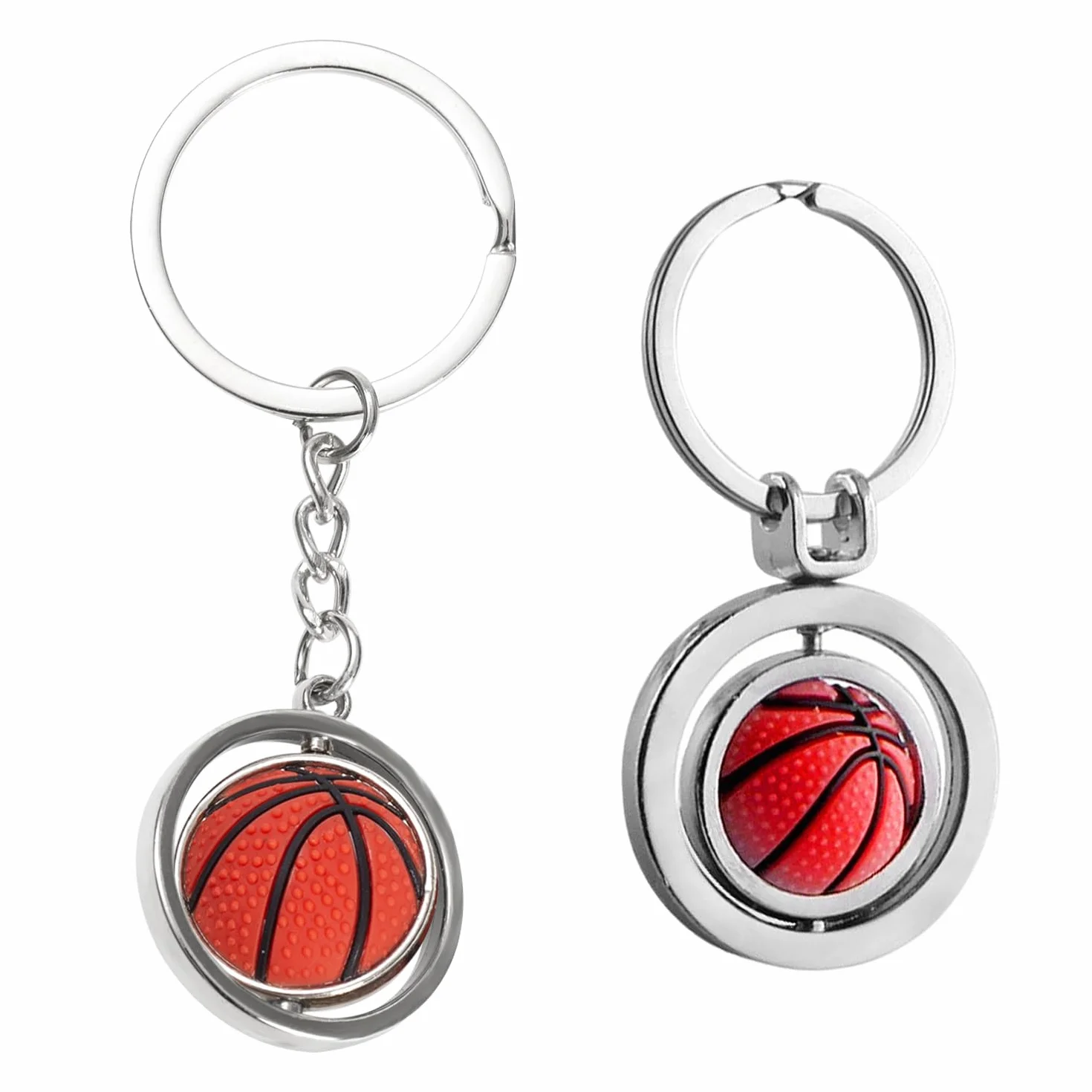 Llaveros de Baloncesto Metálicos 2 Piezas, Llaveros Personalizados Creativos para Niños