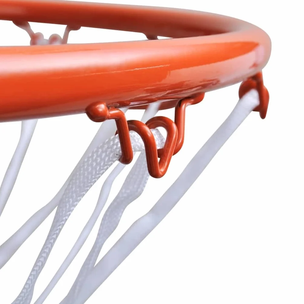 vidaXL Aro de Baloncesto con Red de Acero Naranja 45 cm Canasta de Basket