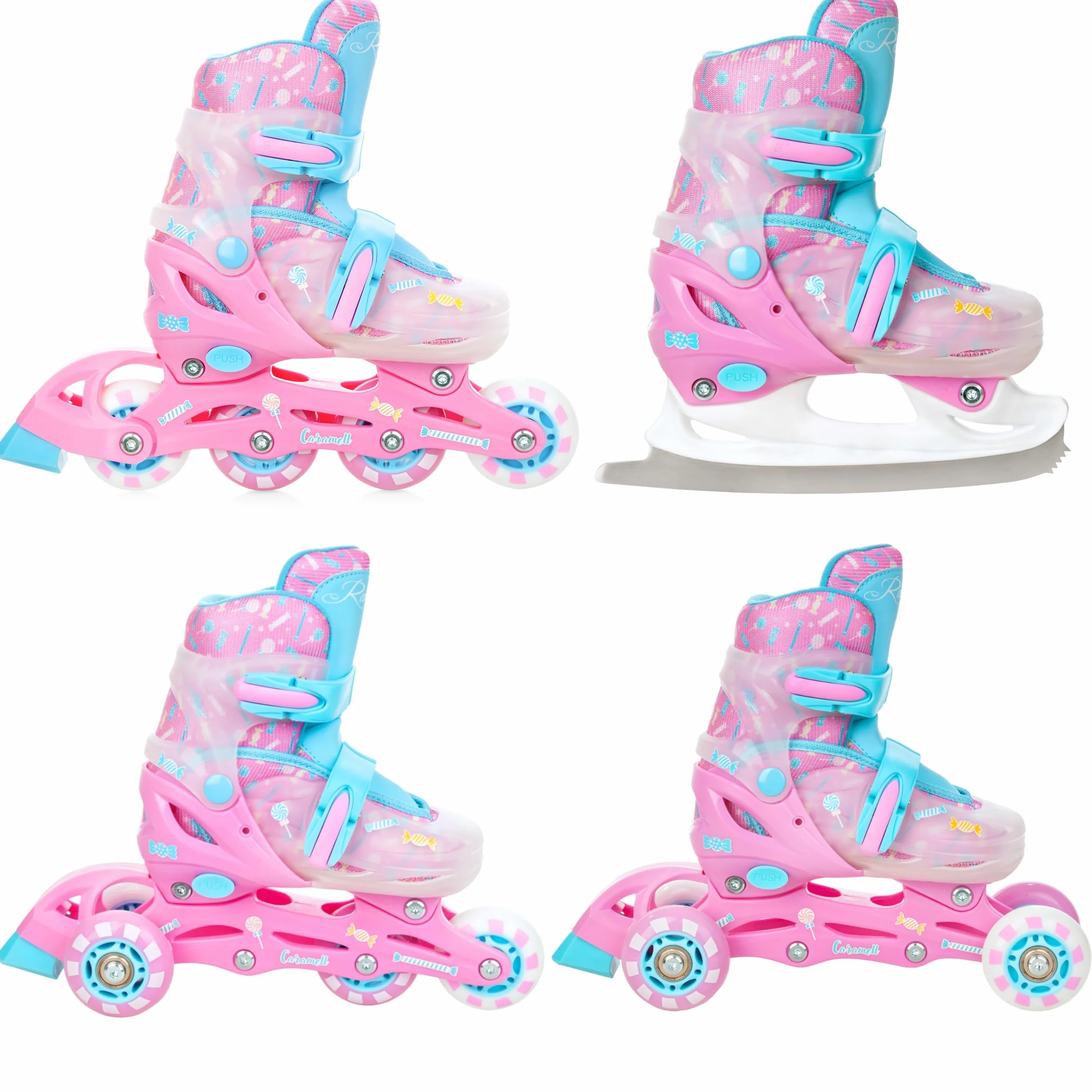 Patines en línea Raven Lia Ajustables 4 en 1 con Rueda LED Triskates