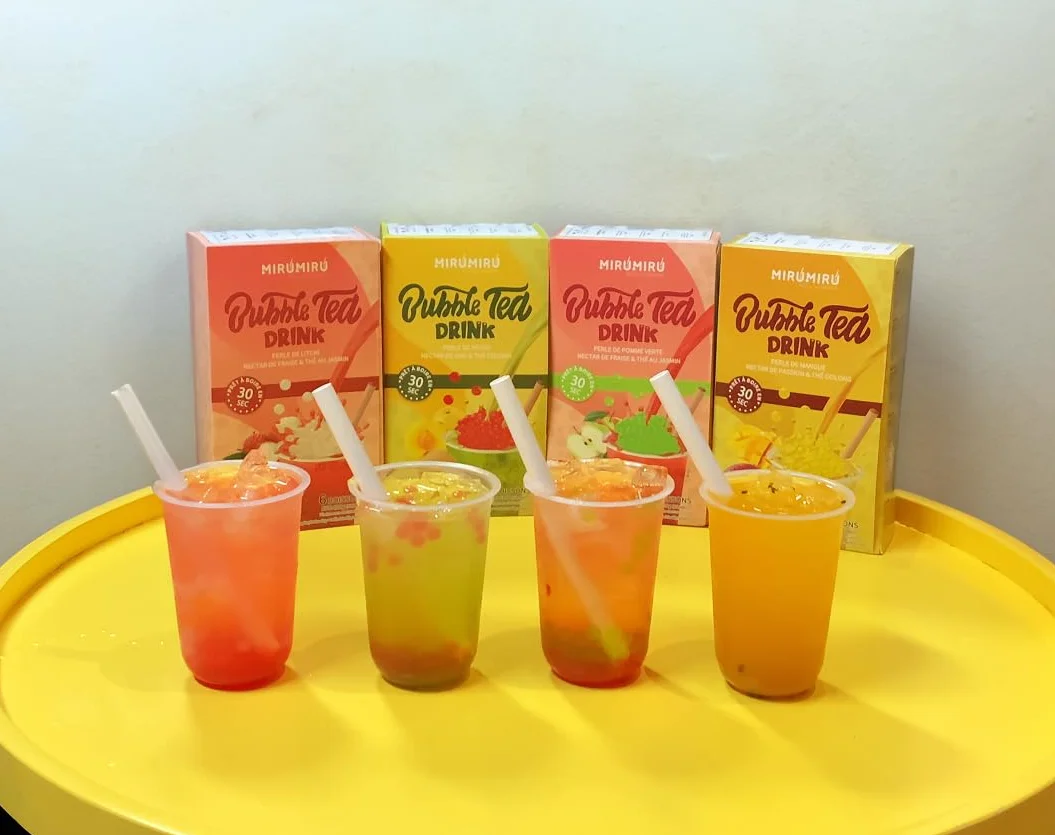 Kit de Bubble Tea MiruMiru con Perlas de Mango y Néctar de Fruta de la Pasión con Té Oolong para 2 Bebidas