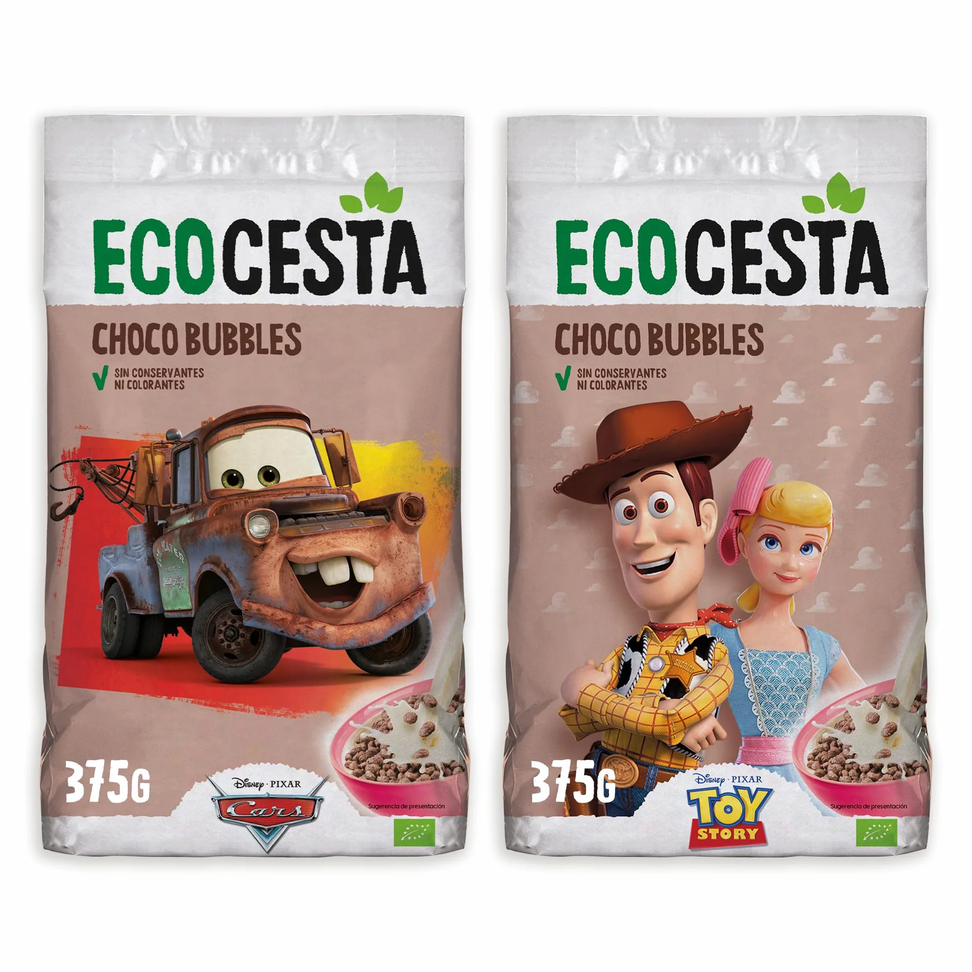 ECOCESTA MEJOR CADA DIA - Choco Bubbles Ecológicas Kids - 375 g - Bolitas de Cereales con Alto Contenido en Carbohidratos - Sin Conservantes ni Colorantes - Aptas para Veganos