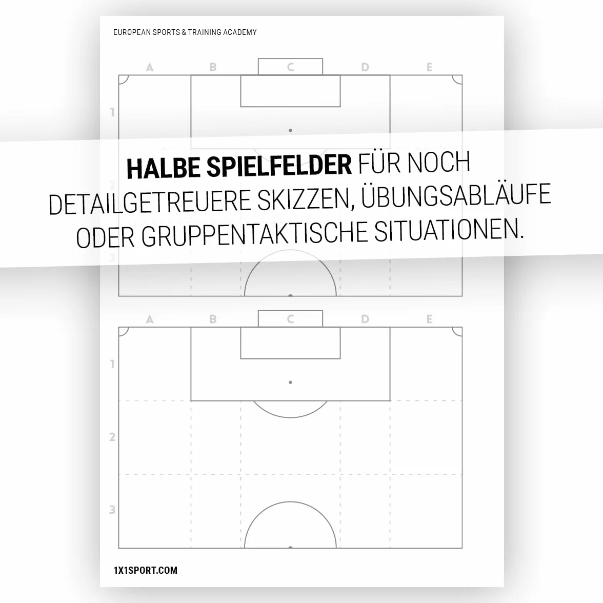 Plantillas de Juego Para Entrenadores de Fútbol, Planos del Campo, Tamaño Din A5