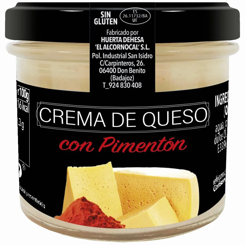 Iberitos Crema de Queso con Pimentón | Bandeja de 6 Porciones de 110 g | Queso para Untar Cremoso | Aperitivos, Tostas y Tapas