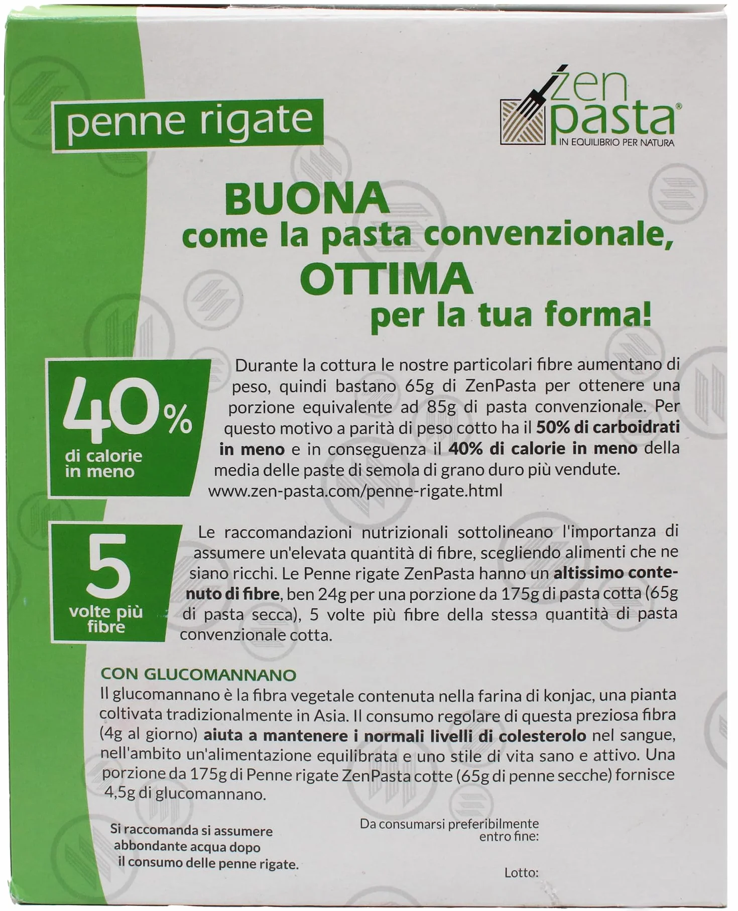 Zenpasta Macarrones con Konjac Penne Rigate 260 g