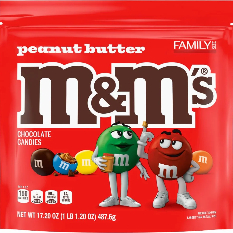 Peanut Butter Milk Chocolate Candy, Family Size, 17.2 oz Resealable Bag