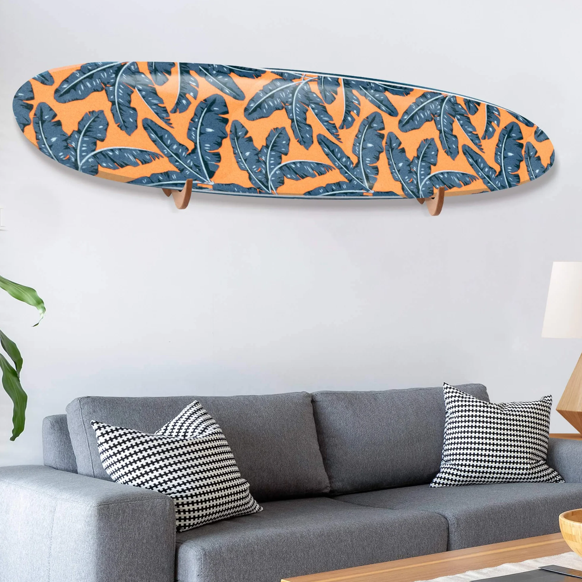 Soporte de Pared para Tabla de Surf, Colgador de Madera Sostenible, Estante para Mostrar Tabla (Transparente)
