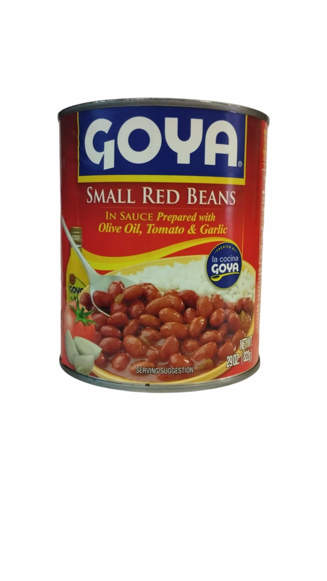 FRIJOLES ROJOS PEQUEÑOS - GOYA - Preparados con aceite de oliva, tomate y Ajo - LATA -822G