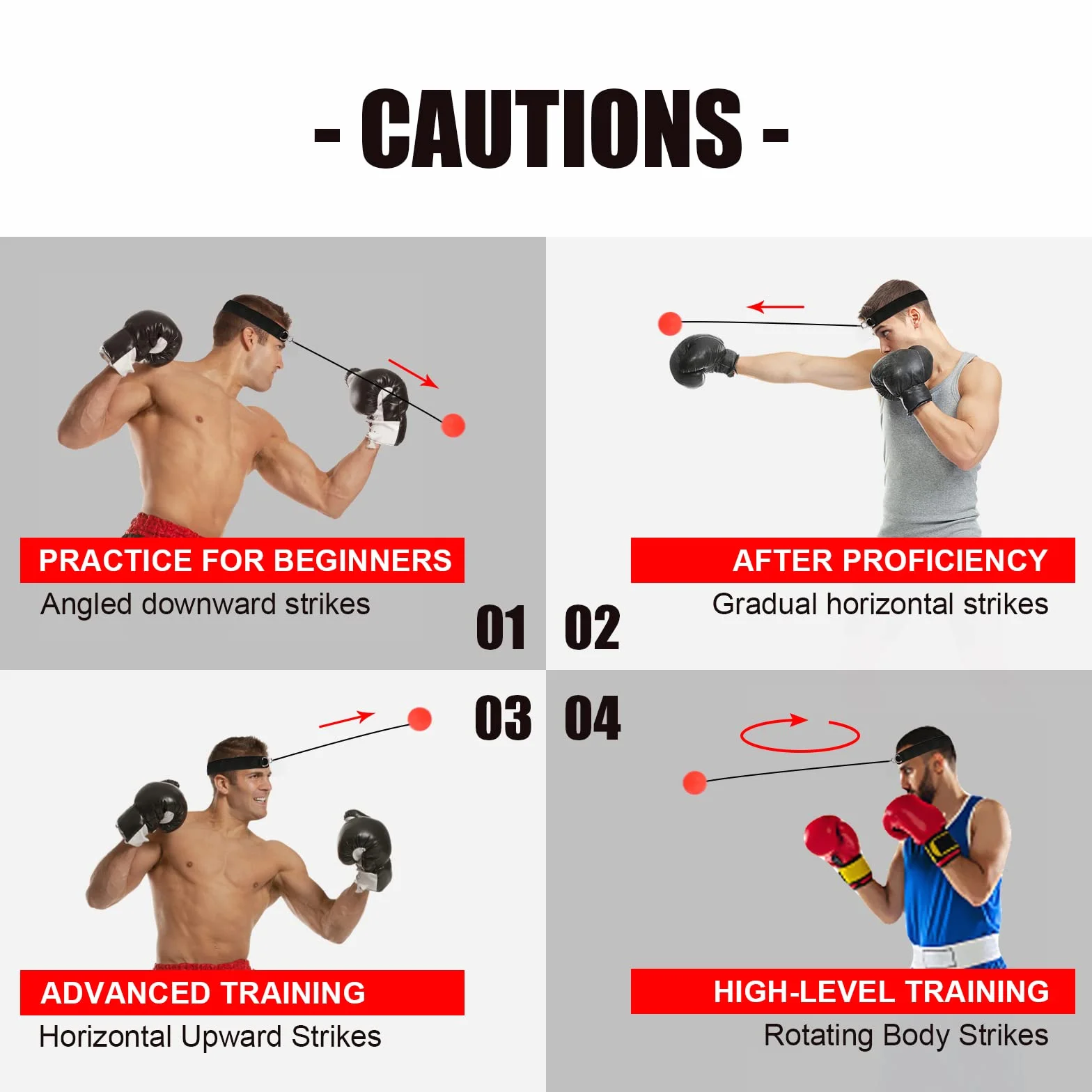 Pelotas de Reflejo con Diadema Ajustable para Entrenamiento de Boxeo