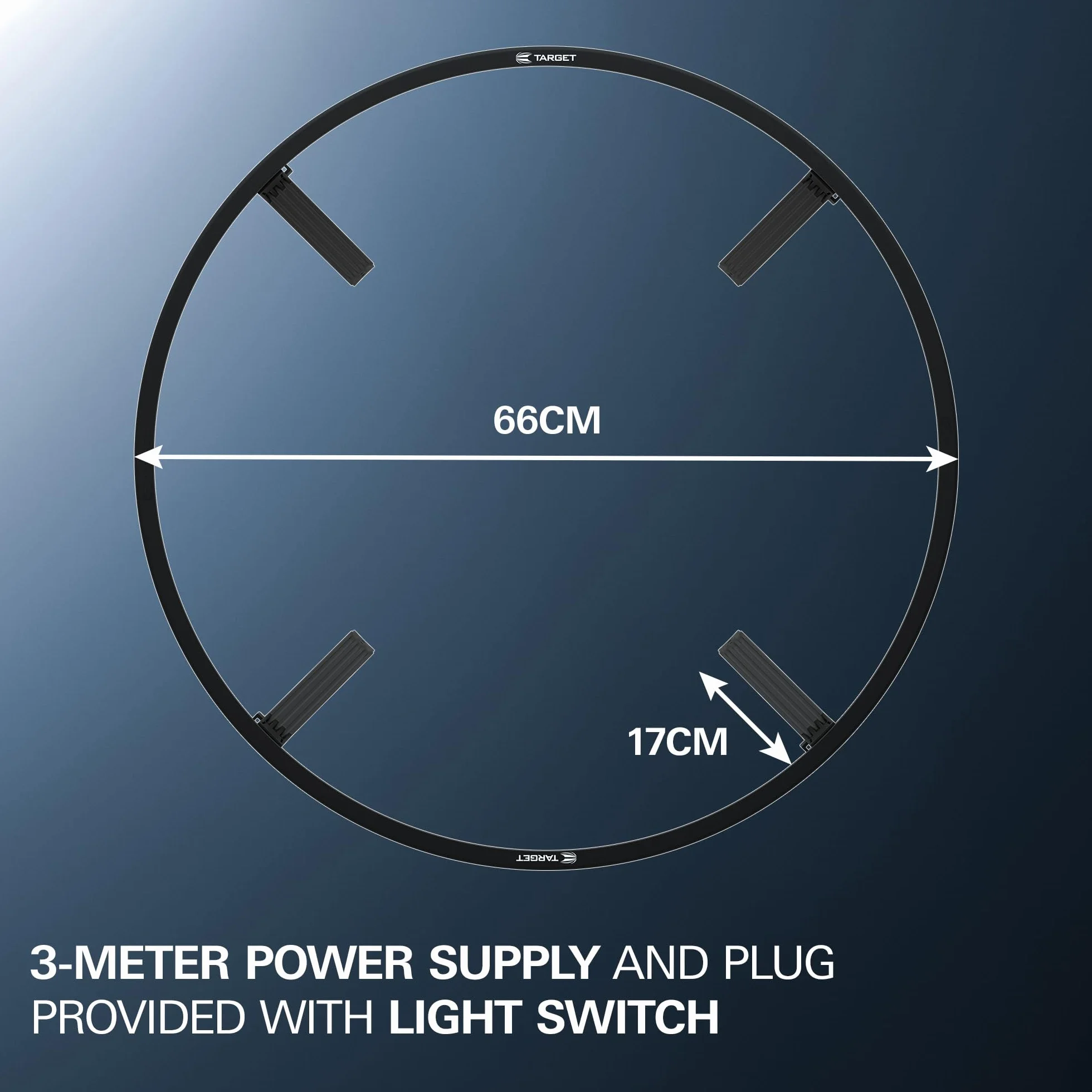 Target Darts Corona Vision Dartboard System Iluminación LED Blanco con Pies Magnéticos