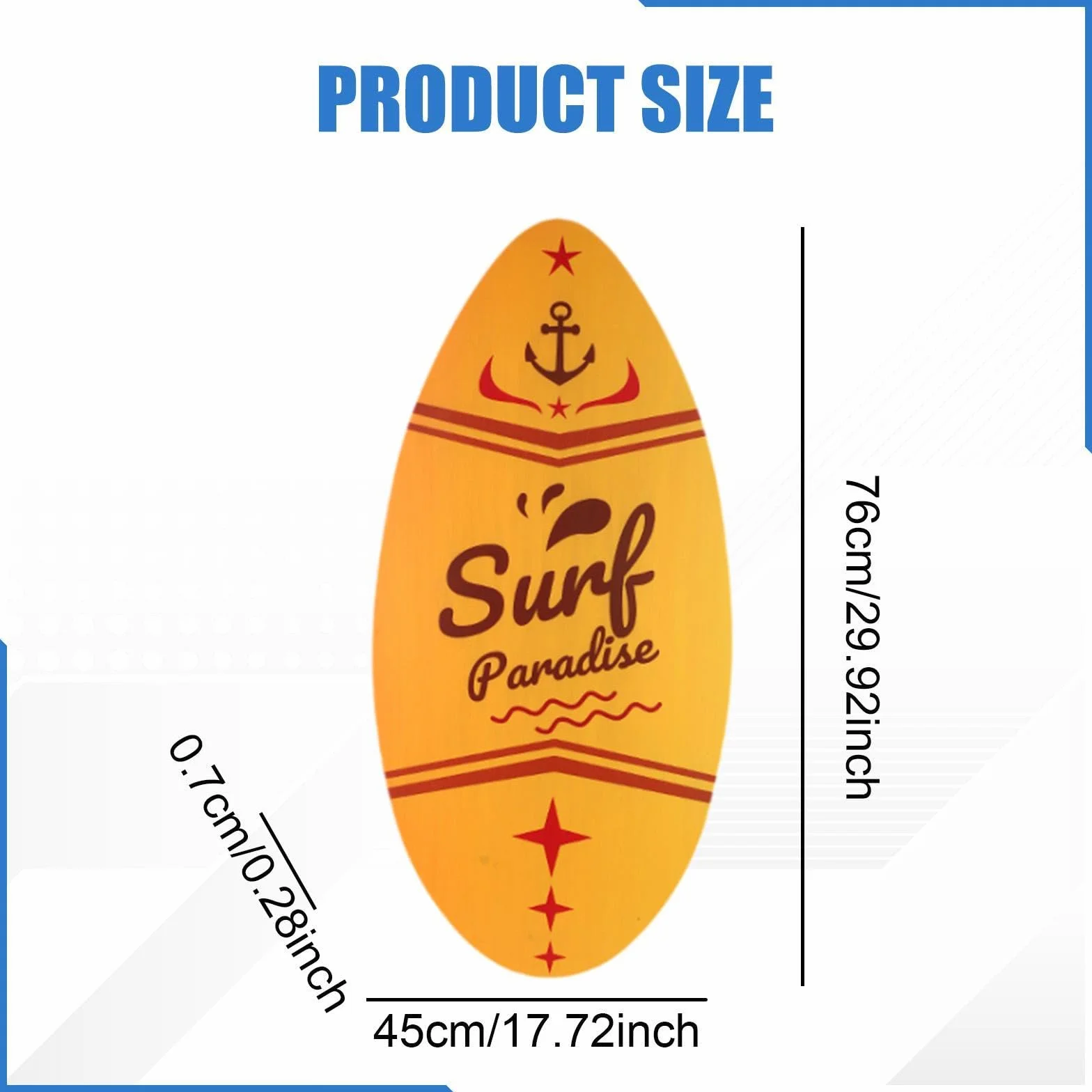 Milageto Tabla de Skimboard de Madera para Deportes Acuáticos Surf Ligera de Pie para Principiantes