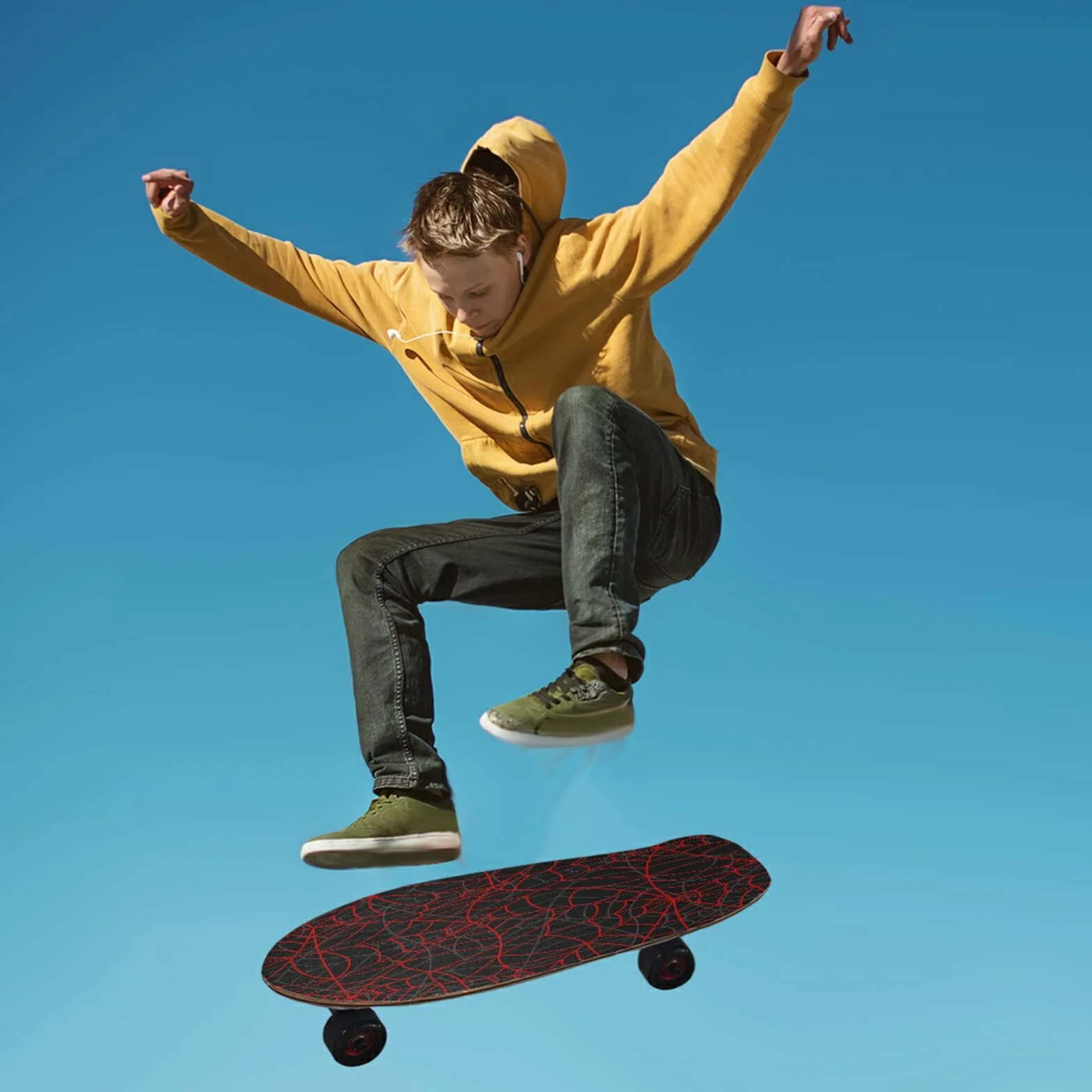 Hojia Cinta de Agarre Antideslizante para Skateboard 84x23cm