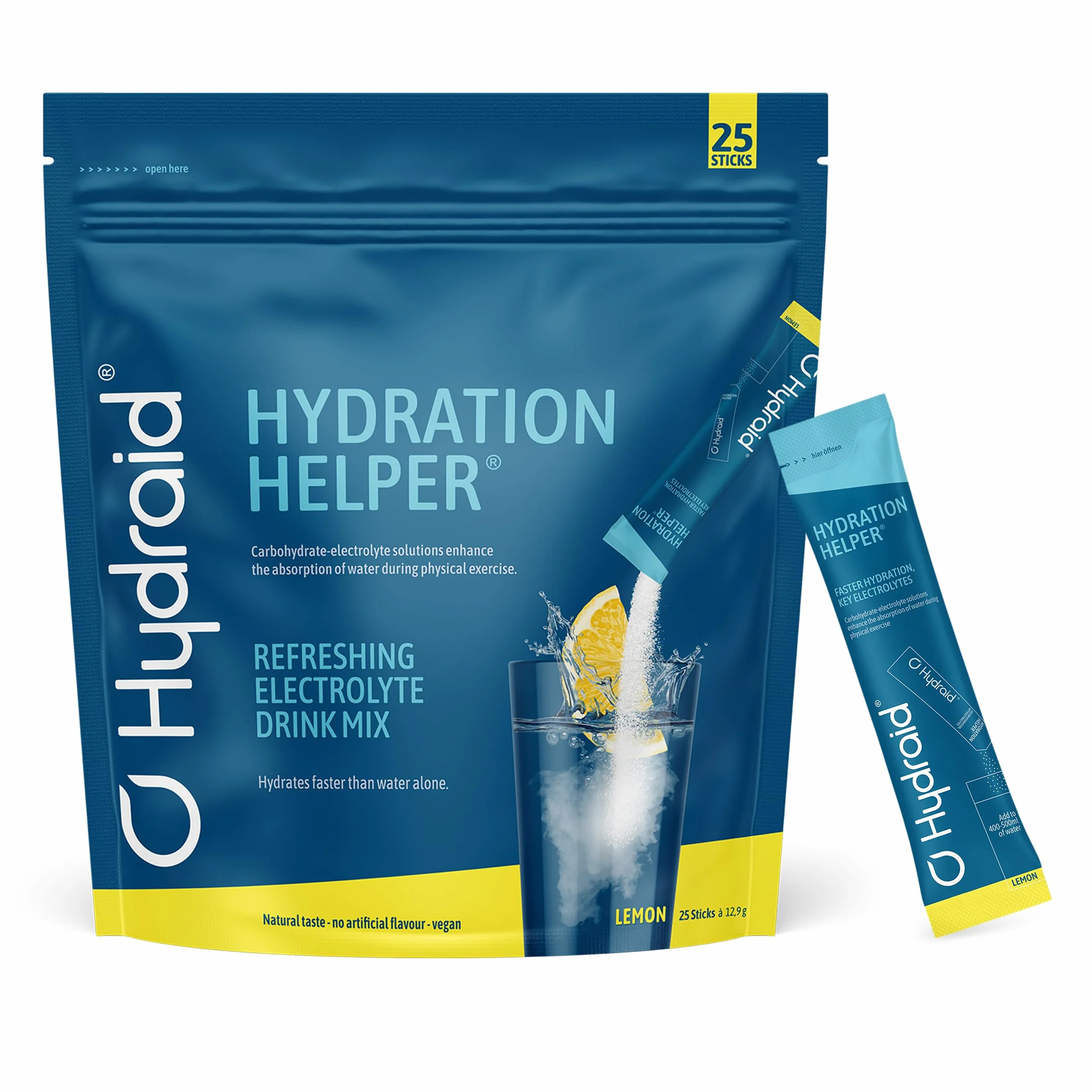 Electrolitos en polvo Hydraid® LIMÓN (1118 mg) – 25 sobres – bebida deportiva para hidratación rápida – calidad alemana