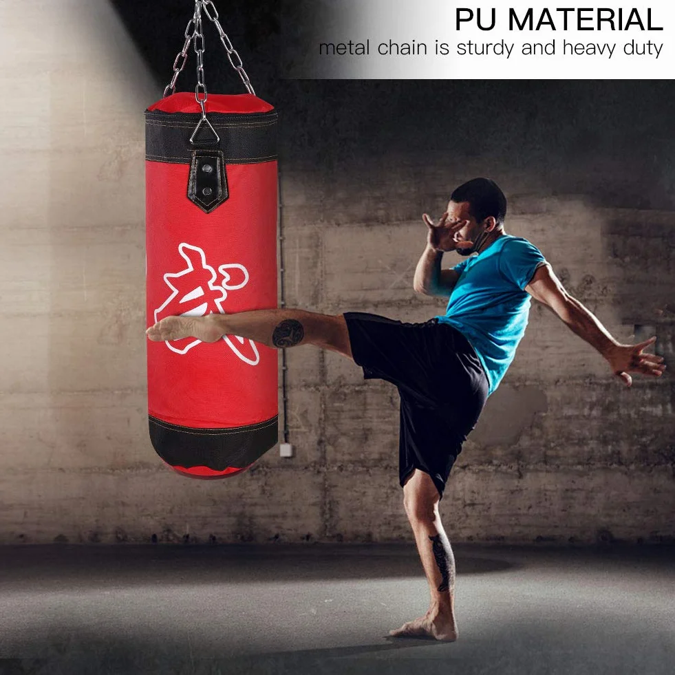 Saco de Vacío para Entrenamiento de Boxeo, Tela Oxford, Cremallera, 60 cm, Rojo