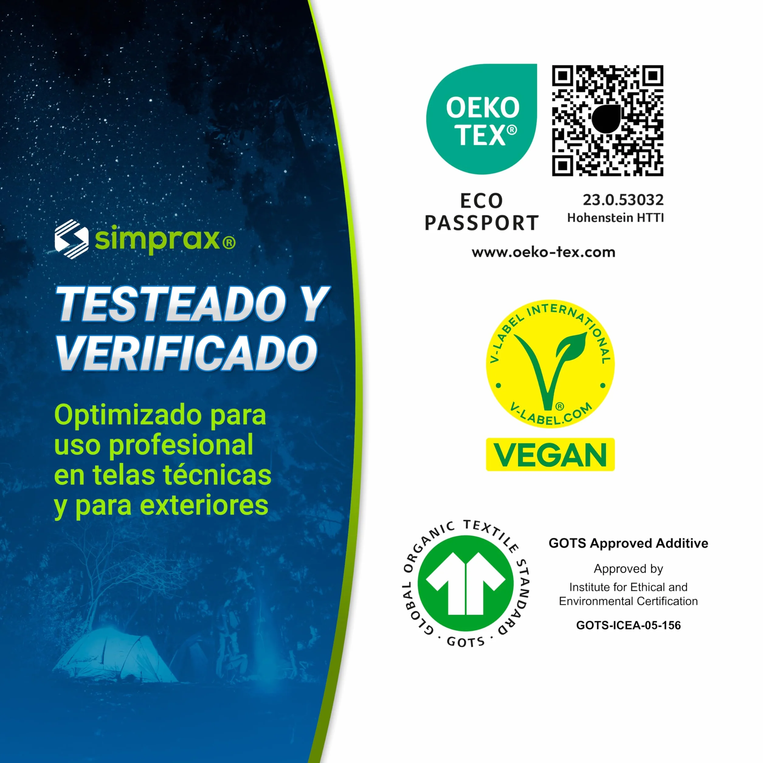 Spray Impermeabilizante Textil 5 L Certificado Oeko-Tex Protección UV