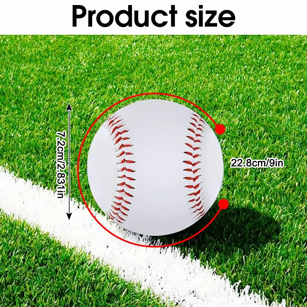 Pelotas De Béisbol 9 Pulgadas PU Cosido a Mano Espuma Suave Softball para Competiciones