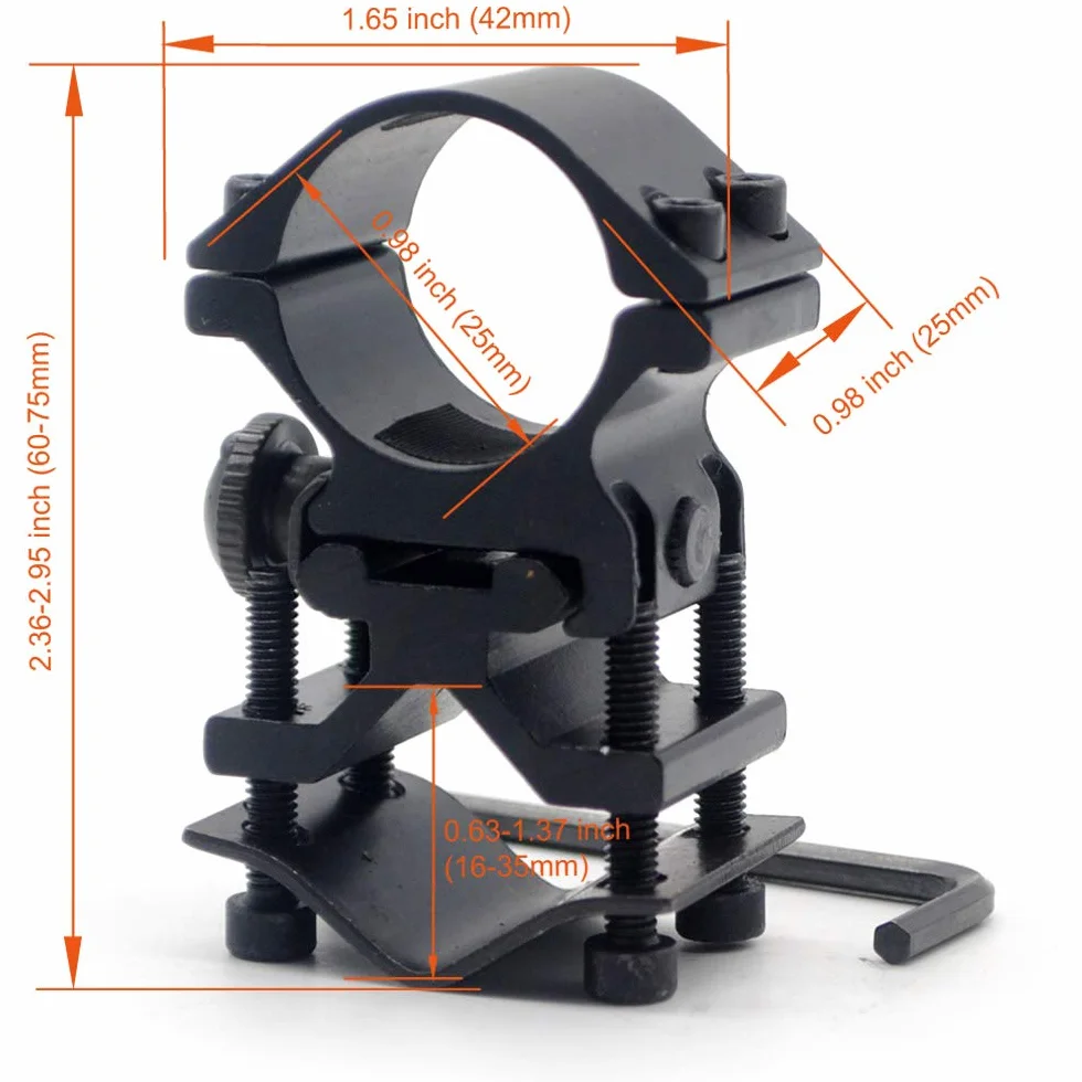 TRIROCK Universal Scope Rings High Profile Barrel Mount 30mm 25mm 1 Inch Ring Adapter 20mm Picatinny Weaver Rail Mounting