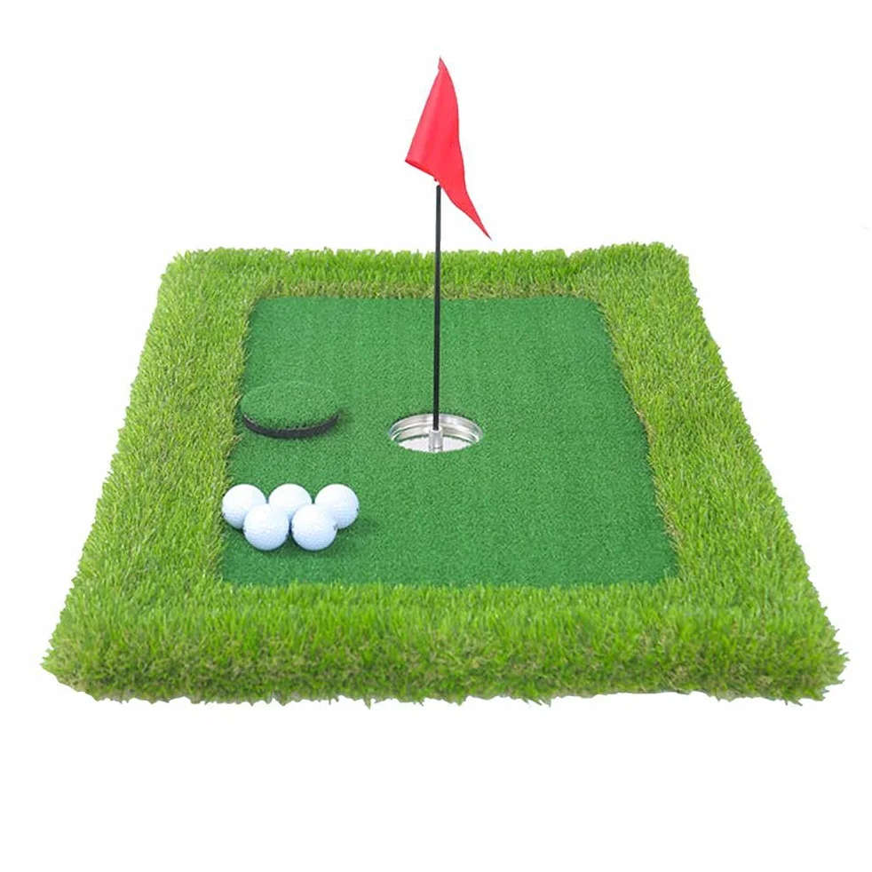 Juego de golf para piscina verde flotante, accesorios de entrenamiento, tapete de golpeo al aire libre