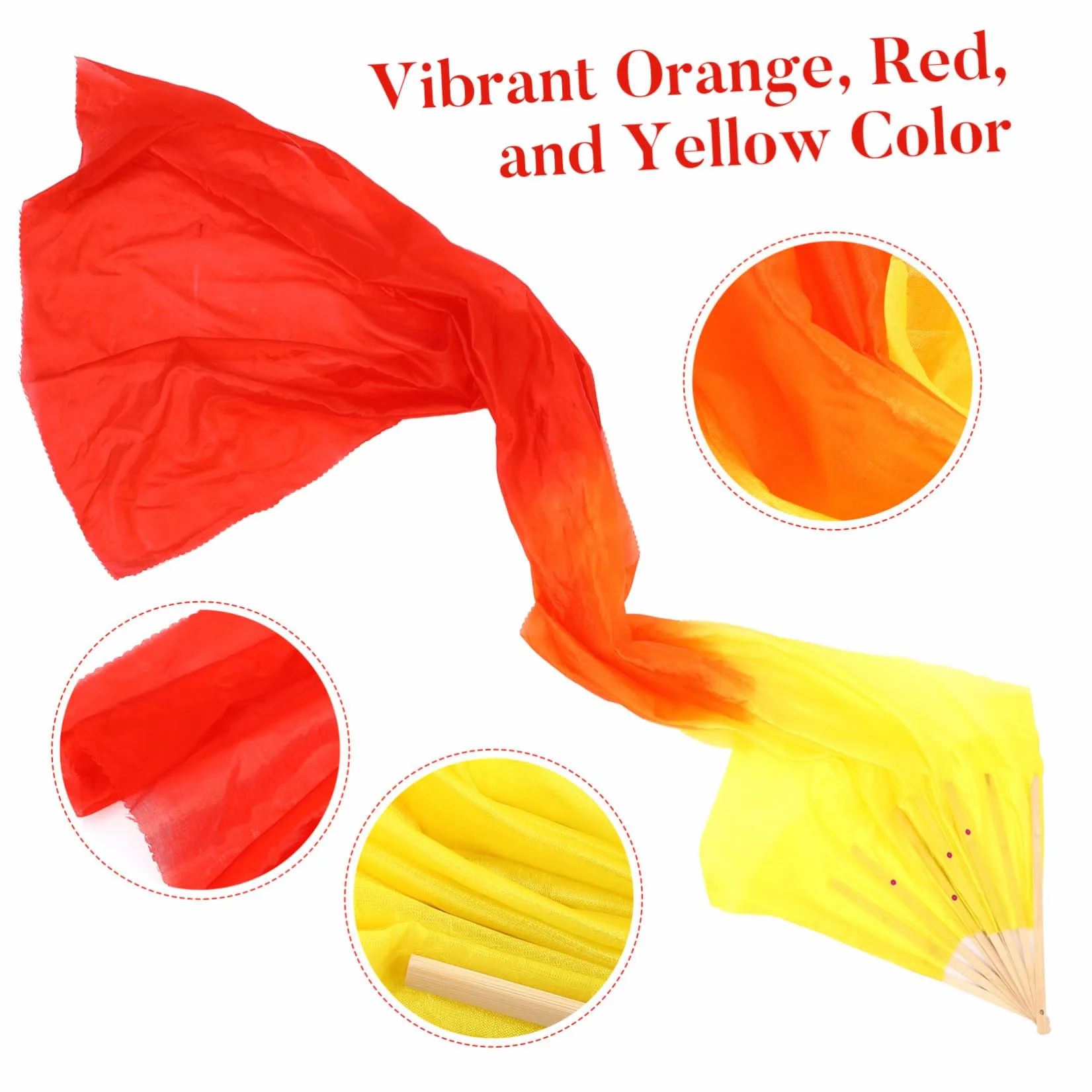 Abanico Plegable de Seda para Danza del Vientre