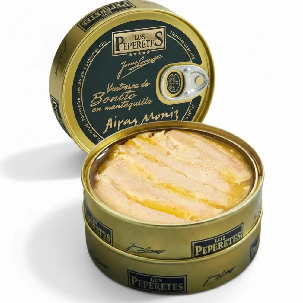 LOS PEPERETES Ventresca en Mantequilla Arias Ortiz 120 g | Conserva Gourmet Gallega | Ventresca del Atlántico en Mantequilla Tradicional | Elaboración Artesanal | Sabor Exclusivo de Galicia