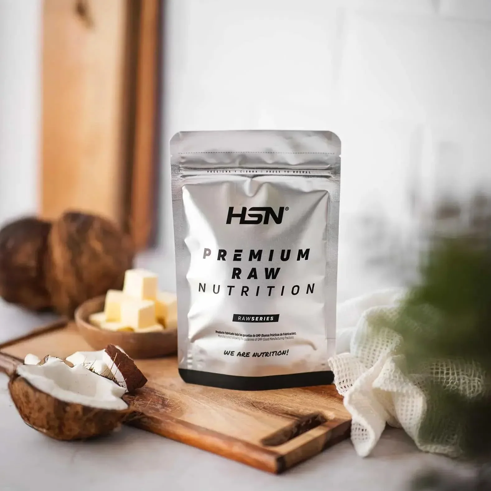 HSN Aceite MCT de Coco en Polvo 500g 50 Servicios Triglicéridos Cadena Media Microencapsulados Keto Vegano Sin Azúcares Gluten